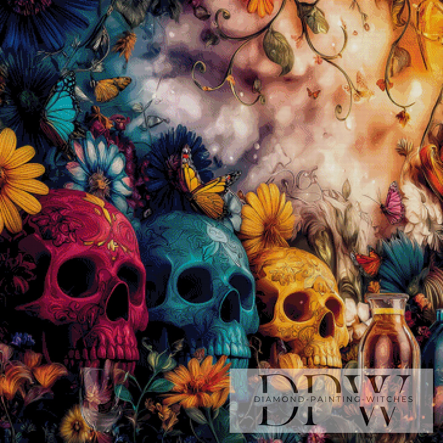 Vergoldete Vergänglichkeit by Lisa Morgan 90x90cm mit 290 Farben DPW-4561