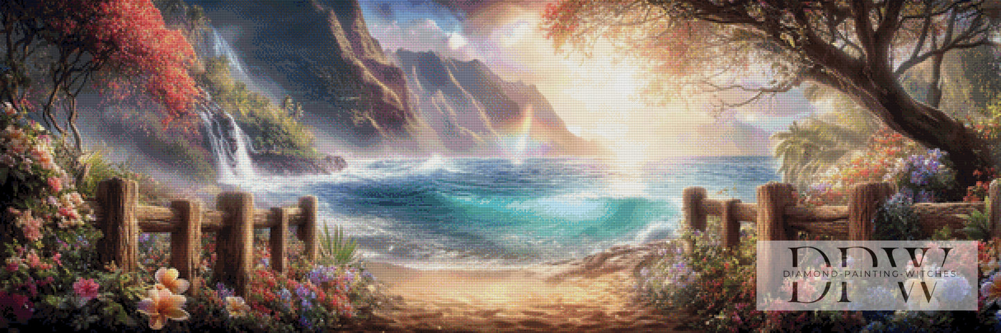 Blütenstrand I by ellufija 150x50cm mit 250 Farben DPW-4571