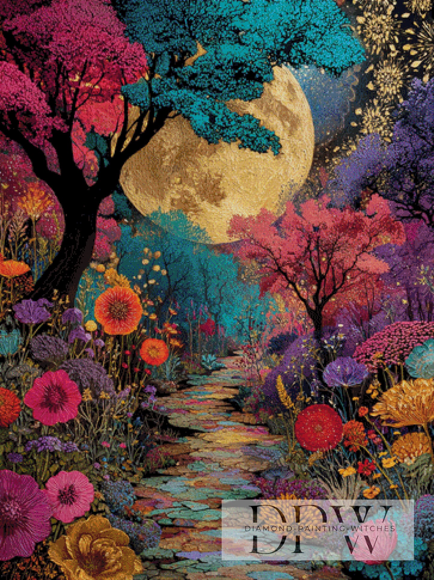 Mondwald by Moonlight 90x120cm mit 300 Farben DPW-4608