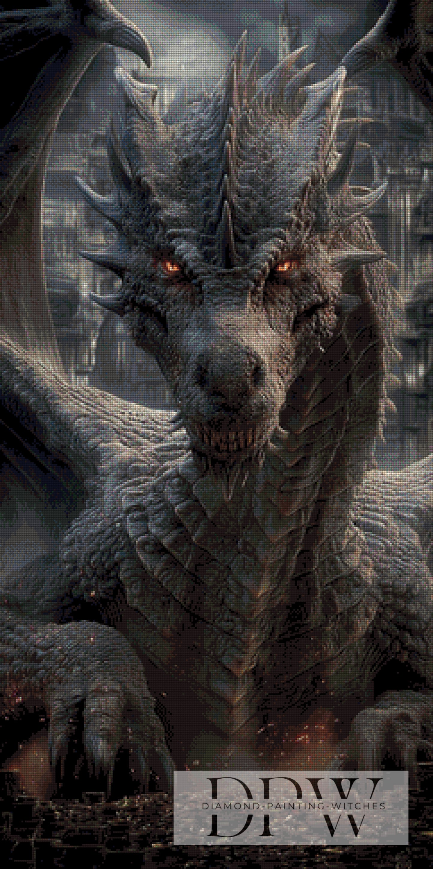 Black Dragon by Elly_A.I 60x120cm mit 80 Farben DPW-4610