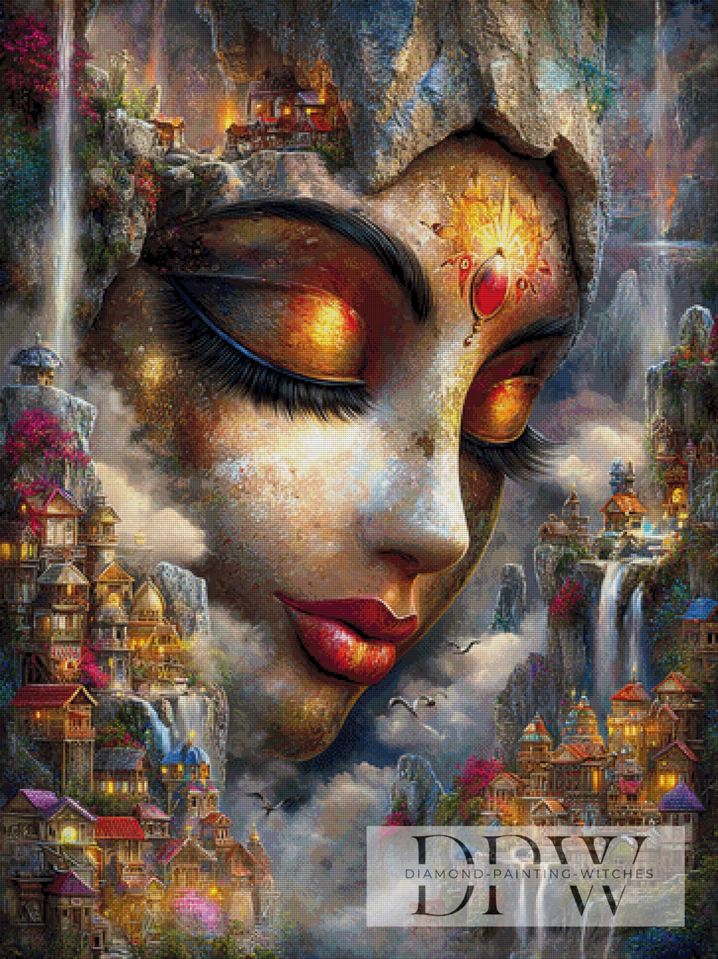 Gesicht der Schluchten by Casalla Vendetta, 90x120cm mit 340 Farben DPW-4618