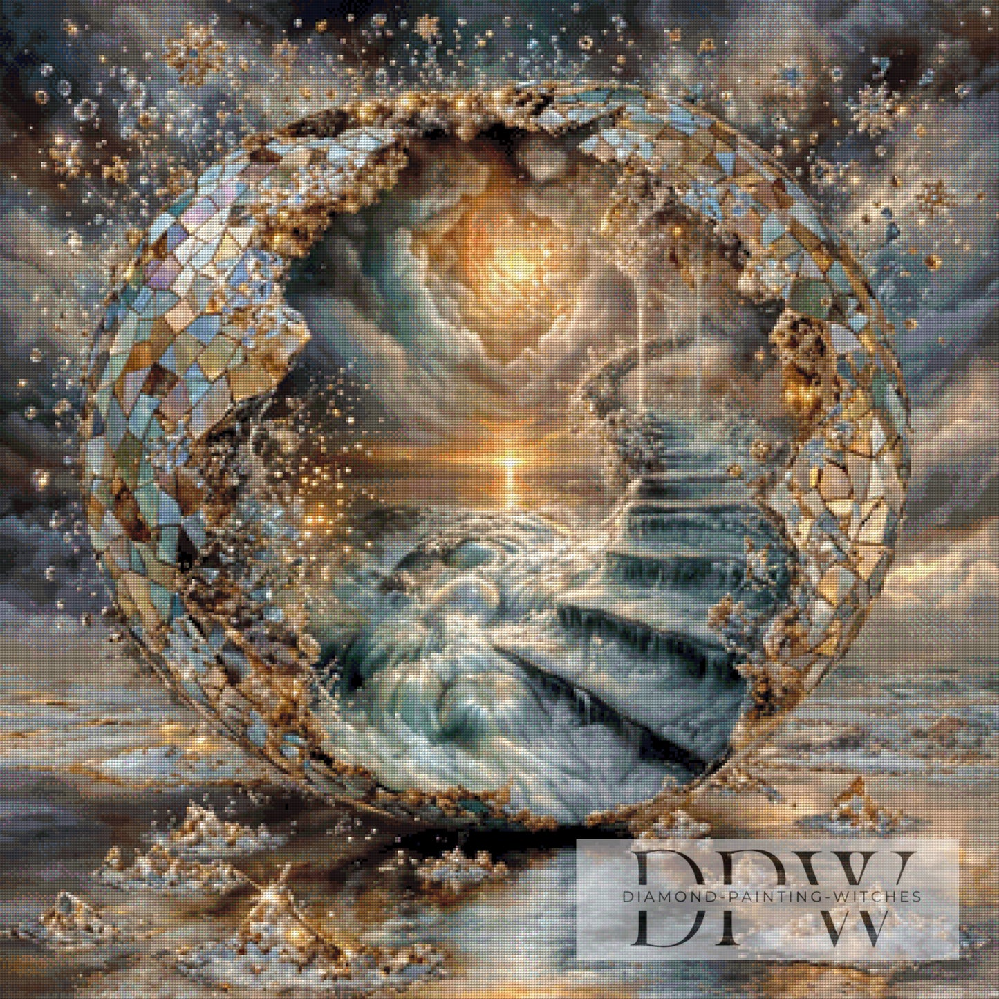 Ocean stairs by Pixxel Pics 90x90cm mit 170 Farben DPW-4674