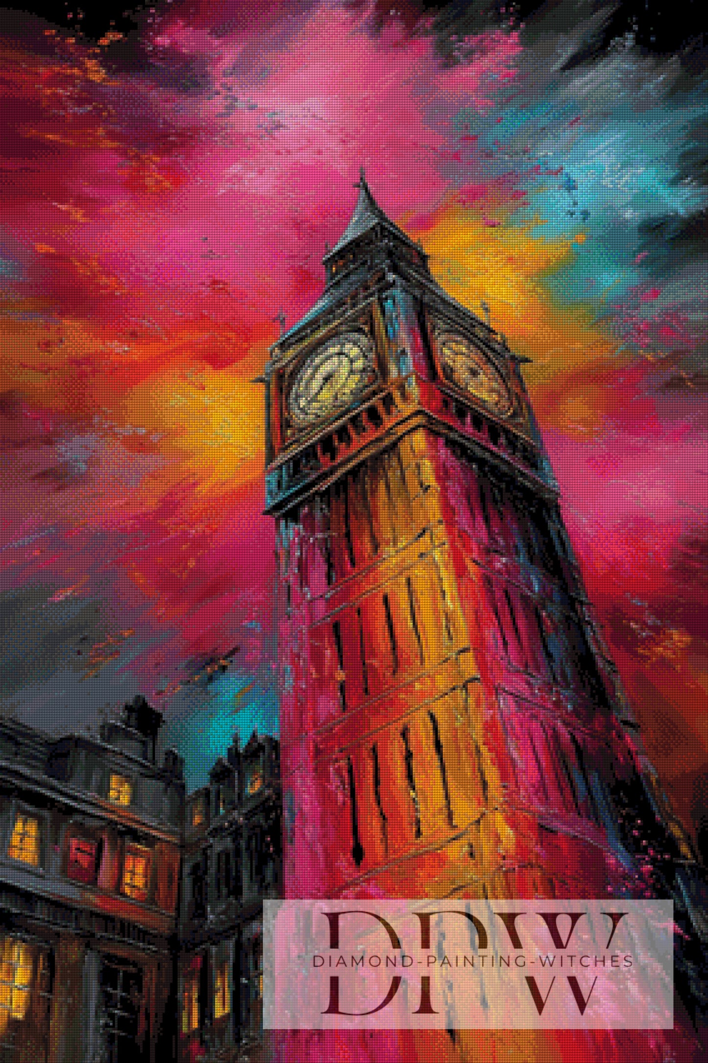 Bunter Big Ben by QN 70x105cm mit 250 Farben DPW-4681