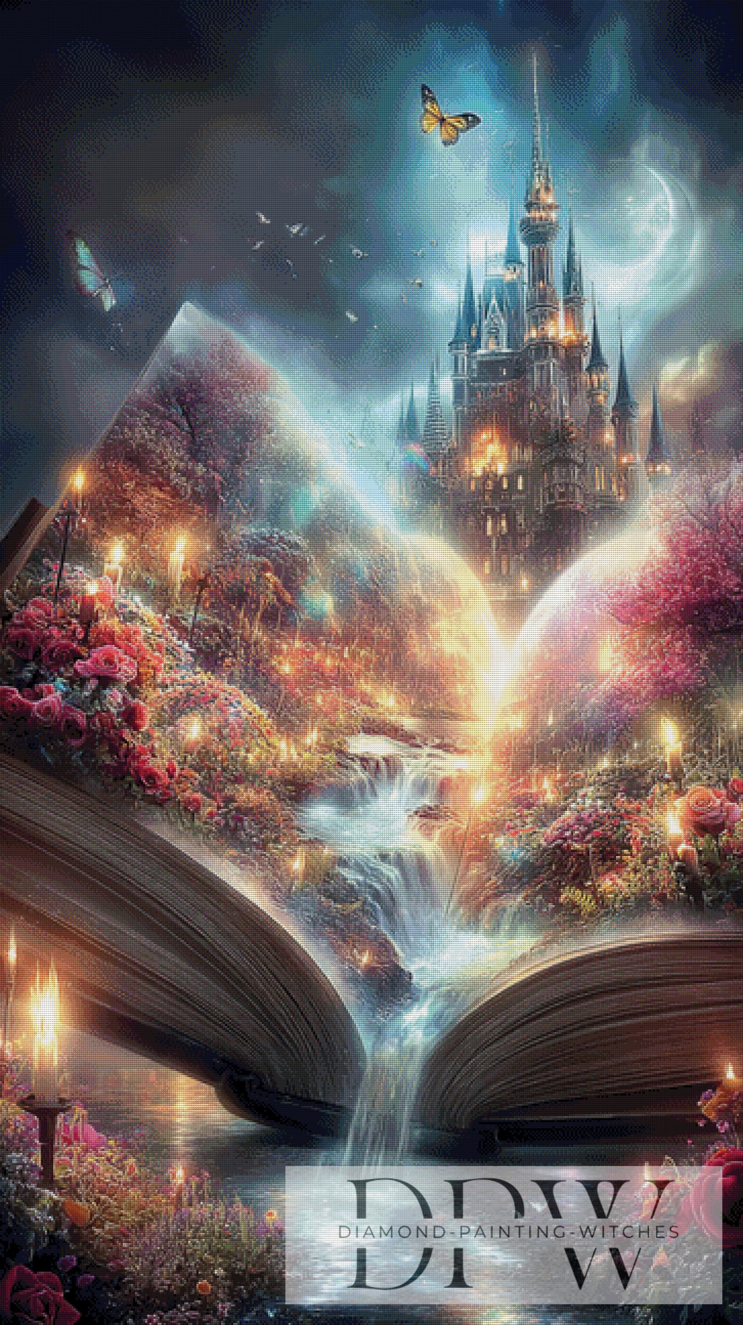 Buch der Schloßgeschichten by elliufija 90x160cm mit 290 Farben DPW-4703