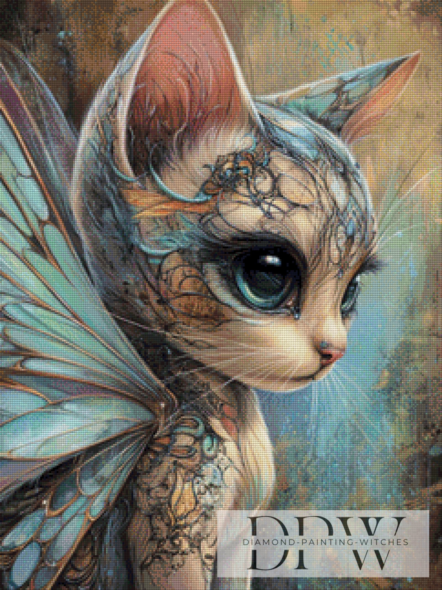 Die geflügelte Katze by Elly_A.I 60x80cm mit 165 Farben DPW-4743