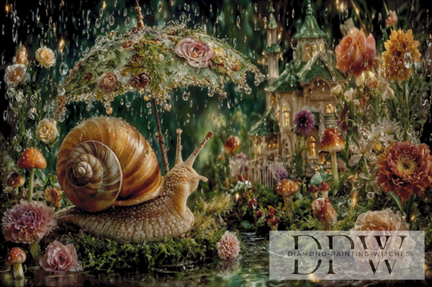 Snail in the rain by Pixxel Pics 120x80cm mit 185 Farben DPW-4766