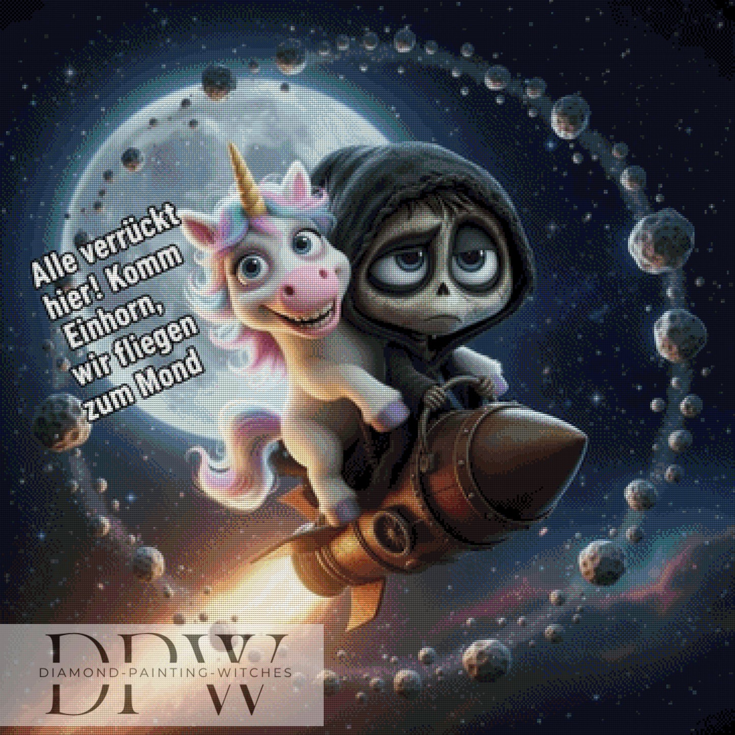 Benny Sensi "Alle verrückt" by Pixxel Pics 90x90cm mit 185 Farben DPW-4768