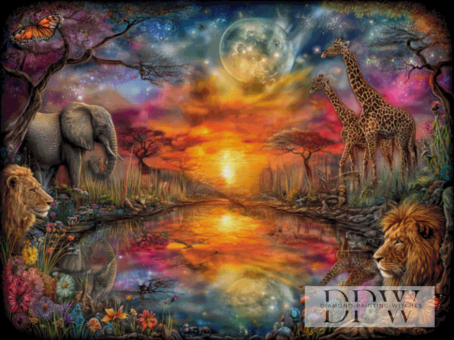Frieden im Dschungel by CreatiVart 120x90cm 300 Farben DPW-4781