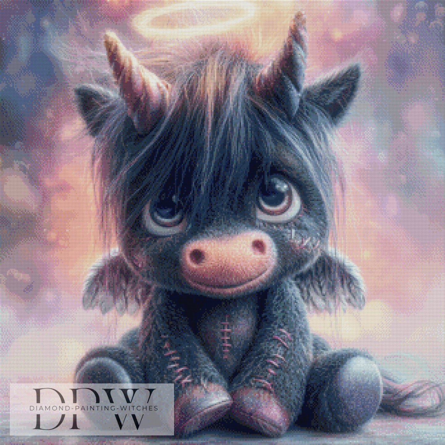 Engel Teufel Einhorn by ellufija 80x80cm mit 100 Farben DPW-4801