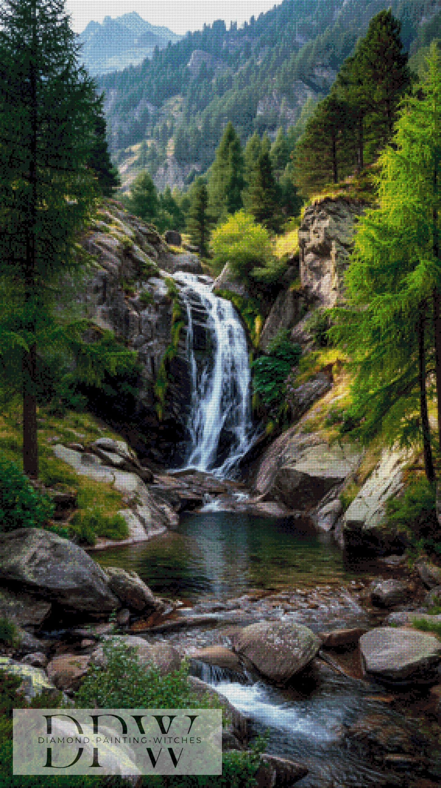 Wasserfall by QN 70x125cm mit 195 Farben DPW-4831