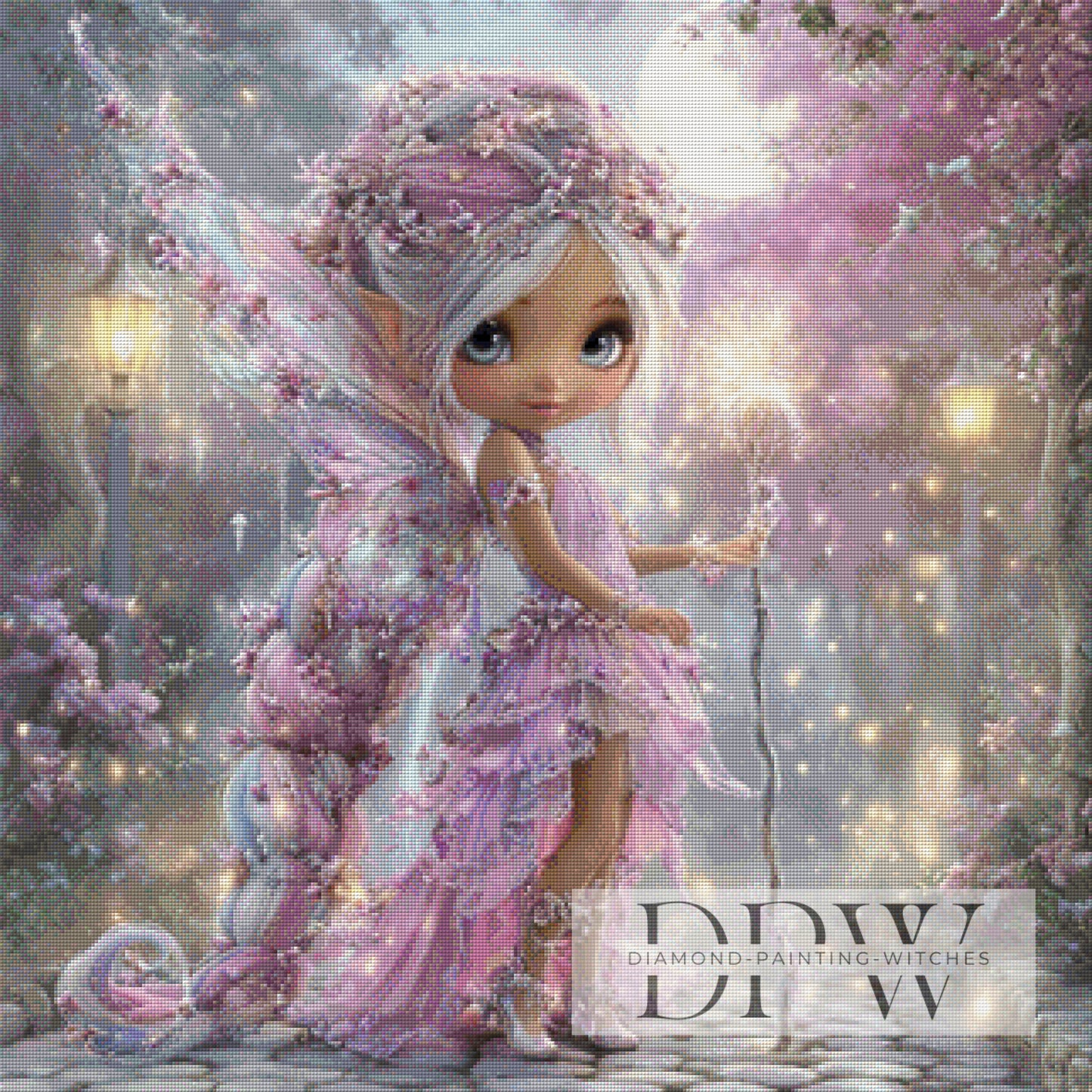 Die kleine Waldfee by Lisa Morgan 80x80cm mit 130 Farben DPW-5122