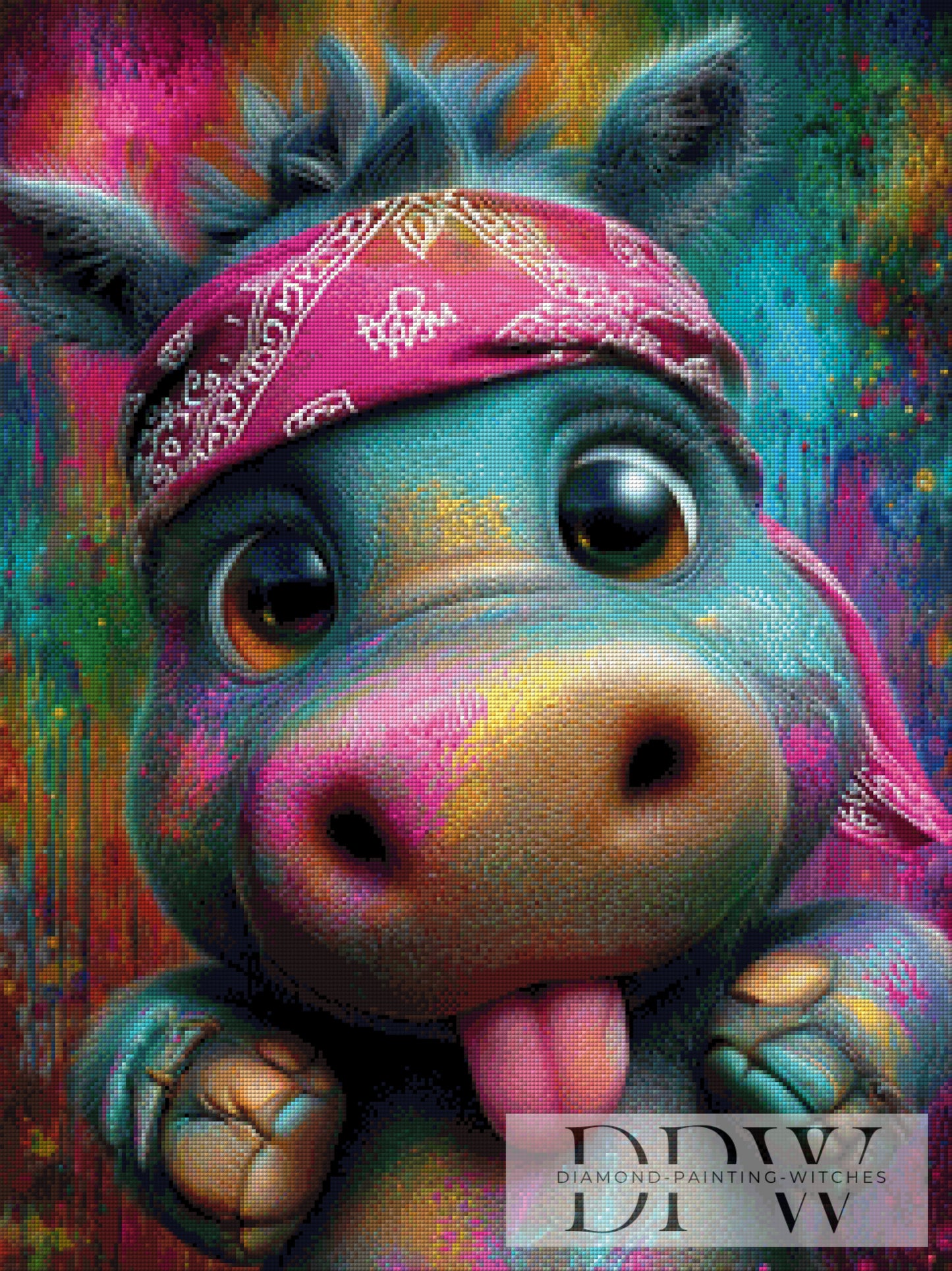 Hippo Loco by Elly_A.I. 60x80cm mit 290 Farben DPW-4851