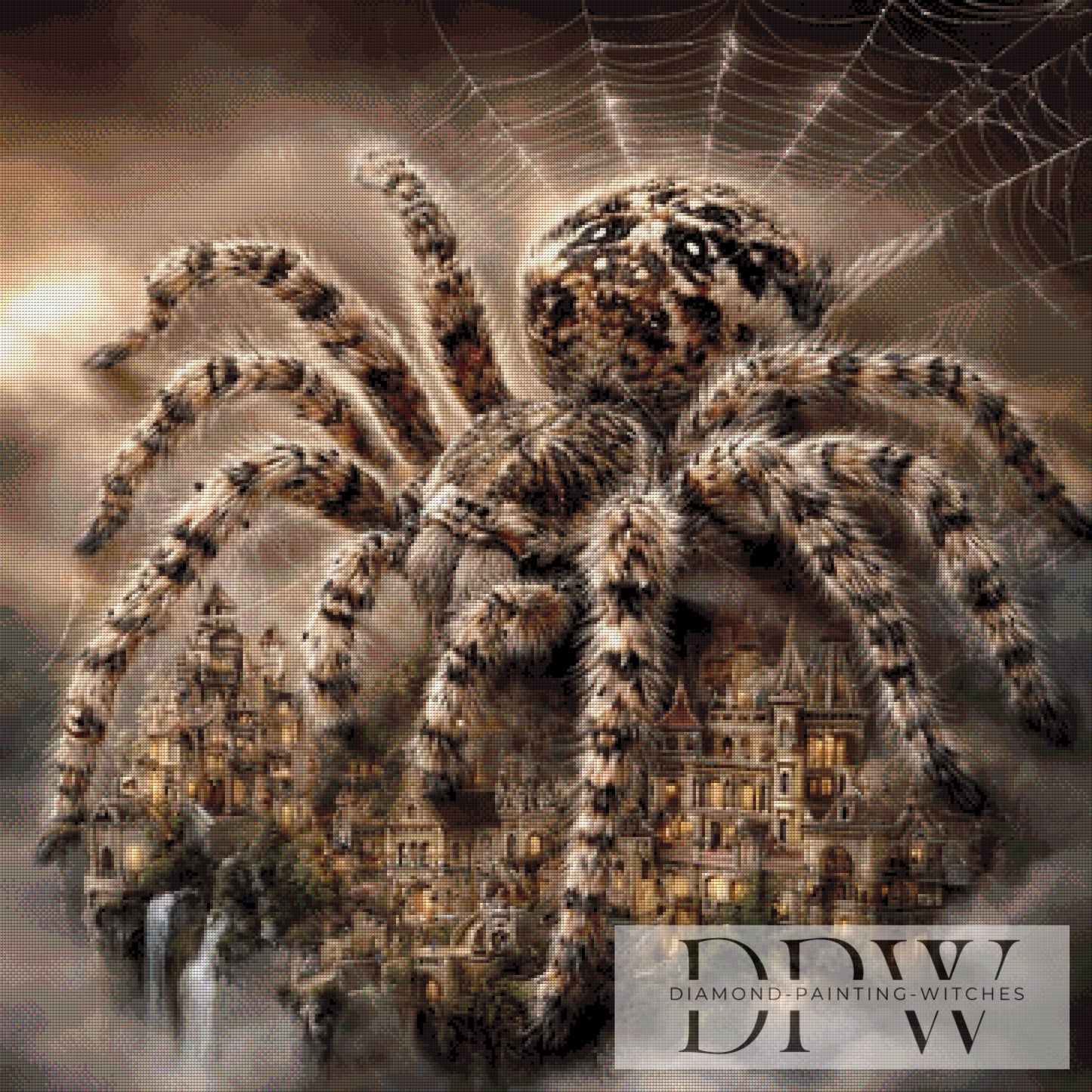 Über den Türmen spinnt die Zeit by CleoDora 90x90cm mit 130 Farben DPW-4855