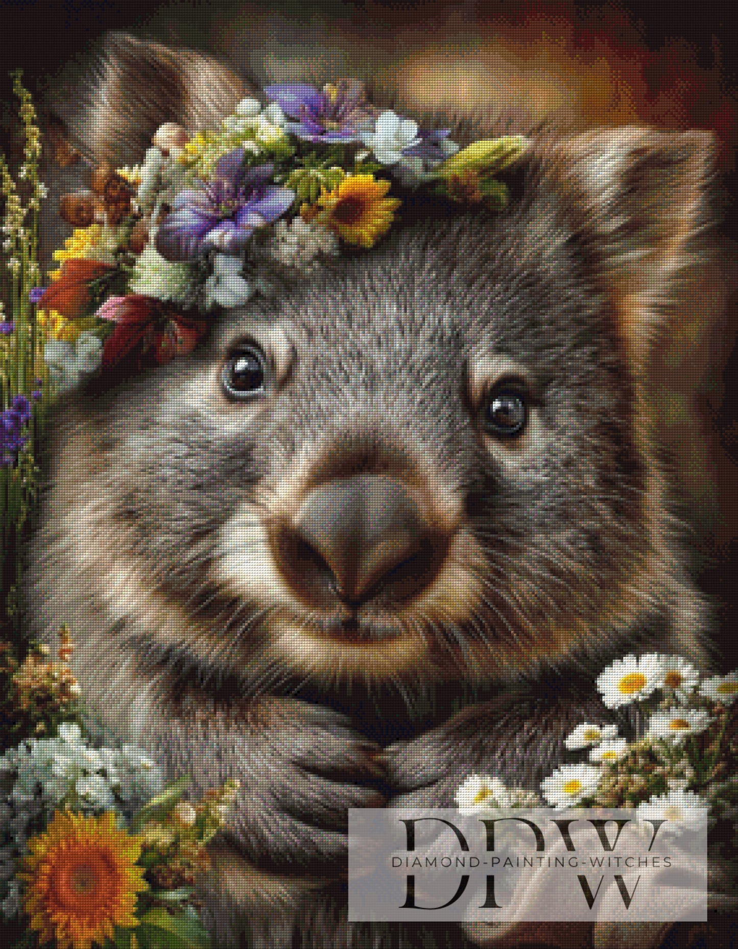 DPW-4944 Miss Wombat by CleoDora 70x90cm mit 180 Farben DPW-4944