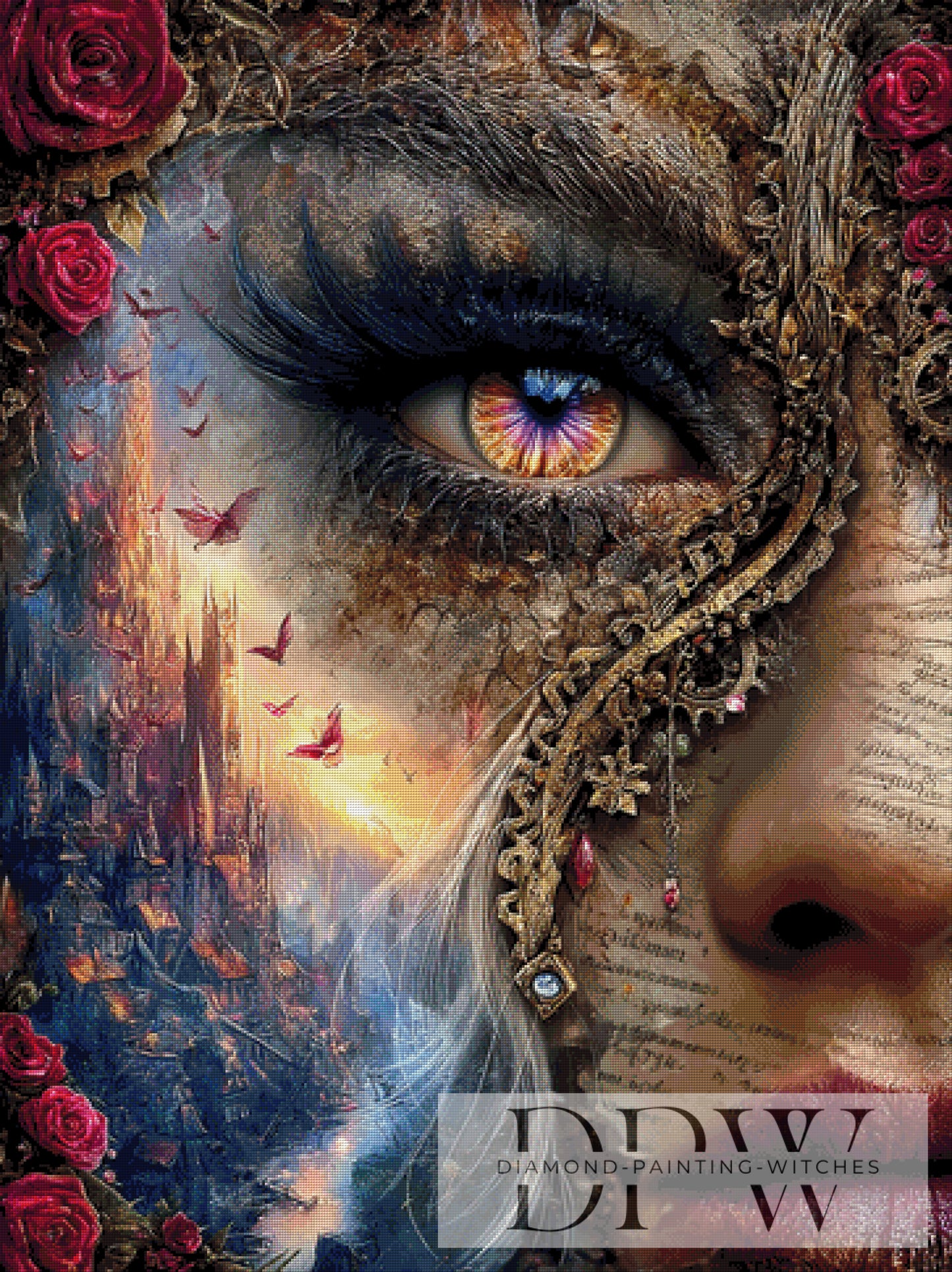 Das Auge der Zauberin by Elly_A.I. 90x120cm mit 270 Farben DPW-4972