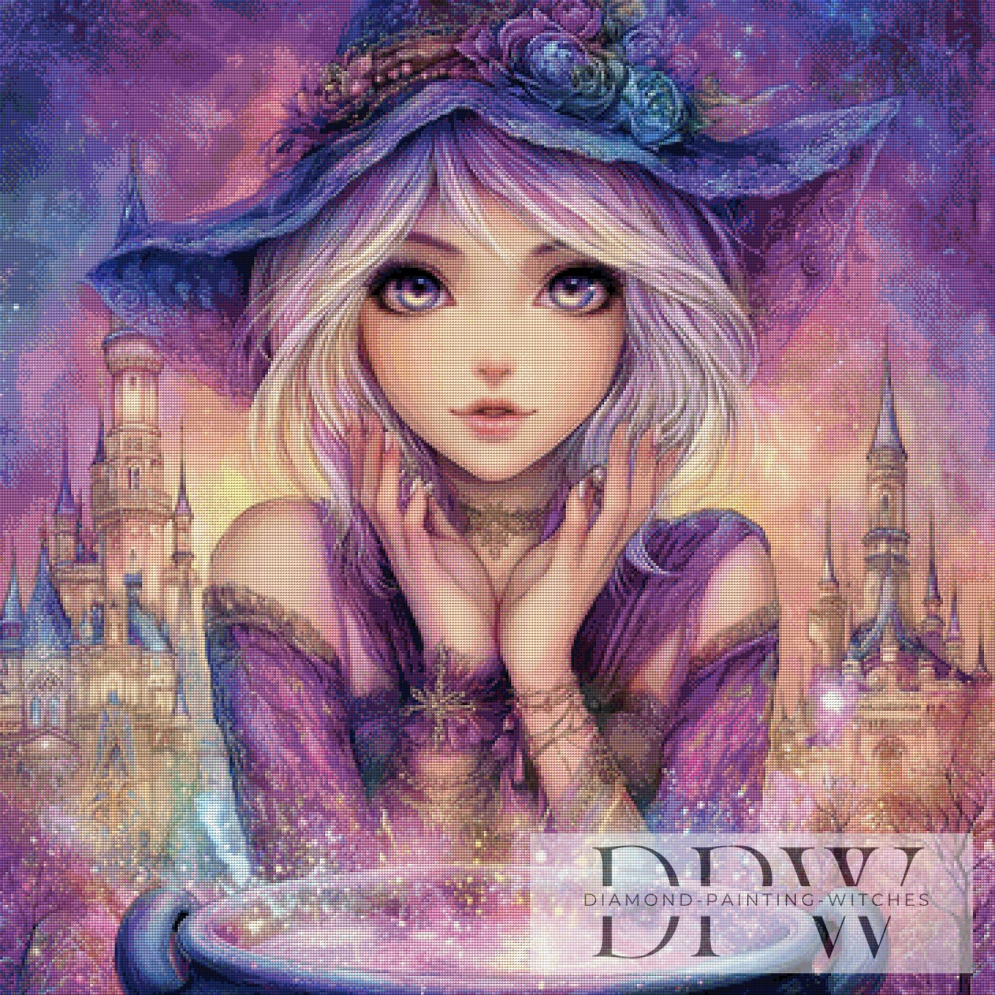 Die Magie der violetten Nacht by _Sweet_Loco_AI 90x90cm mit 200 Farben DPW-4978