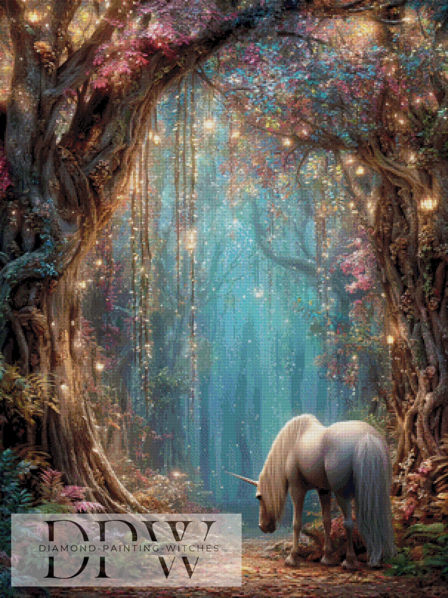 Moonlit Unicorn by Elly_A.I. 75x100cm mit 250 Farben DPW-5042