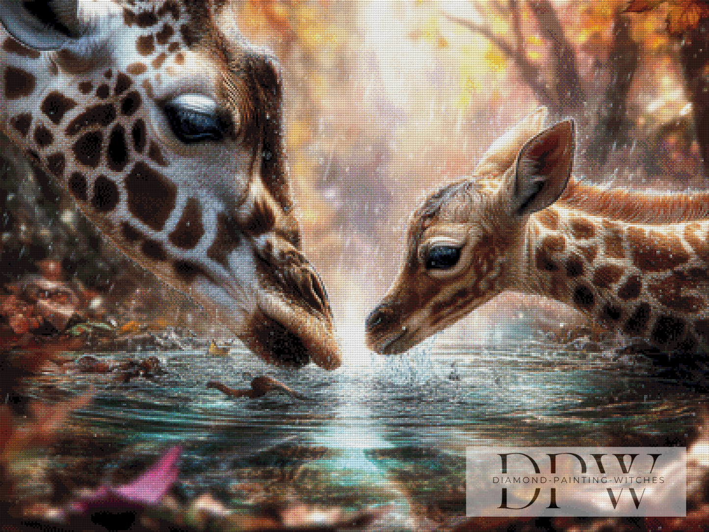 DPW-5087 Forest Drink by Elly_A.I 100x75cm mit 240 Farben **SOFORTKAUF** ECKIGE Steine