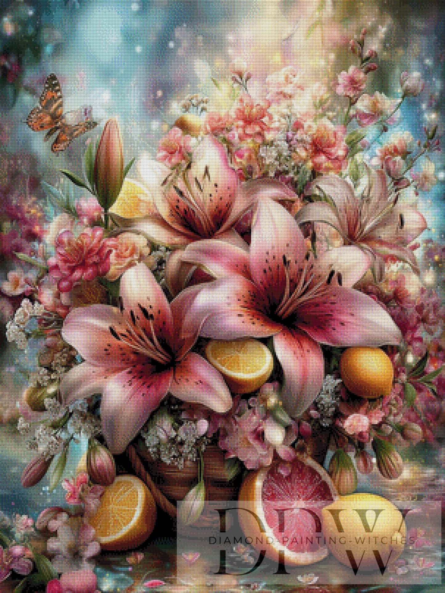 Fruchtige Lilien by CleoDora 75x100cm mit 315 Farben DPW-5098