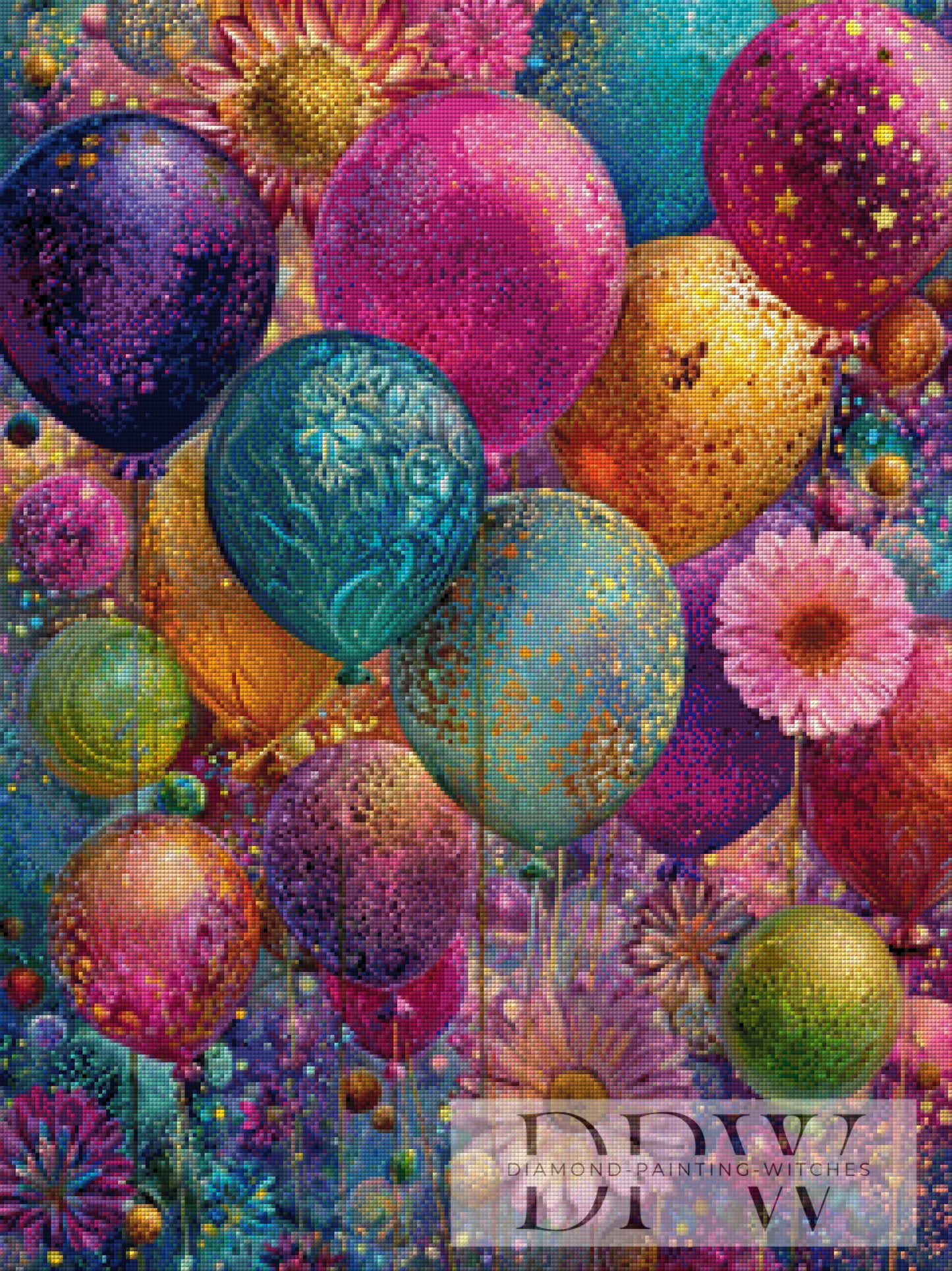 Party Ballons by Moonlight 60x80cm mit 350 Farben DPW-5110