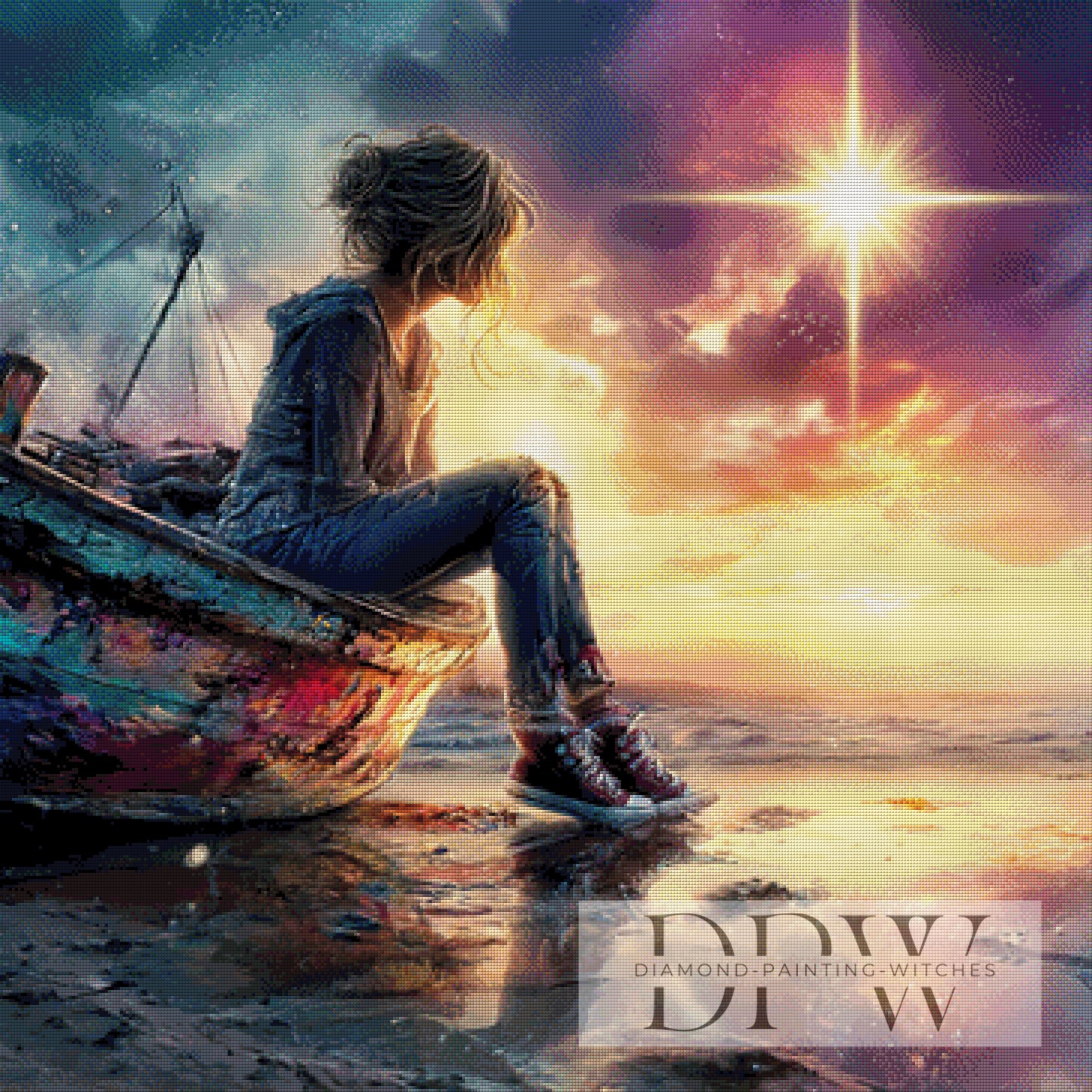 Frieden am Meer by ellufija 90x90cm mit 240 Farben DPW-5112