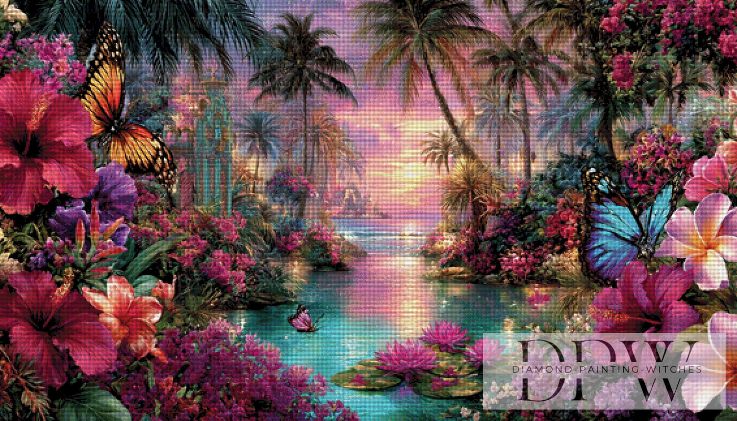 Sonnenuntergang am Paradiesbach by Lisa Morgan 140X80cm mit 380 Farben DPW-5174