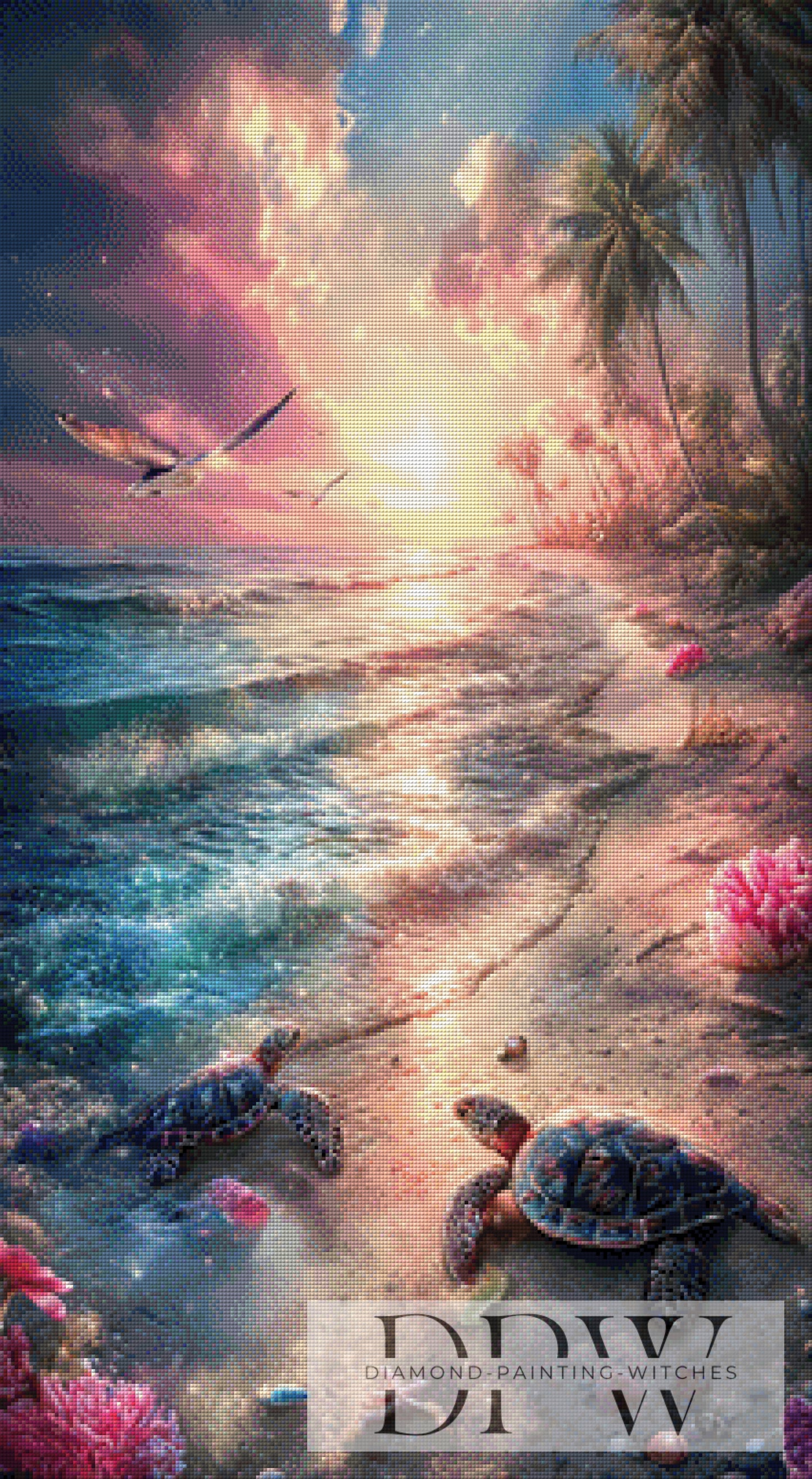 Turtle Beach by ellufija 55x100cm mit 250 Farben DPW-5251