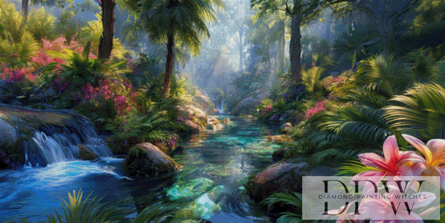 Irgendwo im Urwald by Elly_A.I. 140x70cm mit 390 Farben DPW-5265
