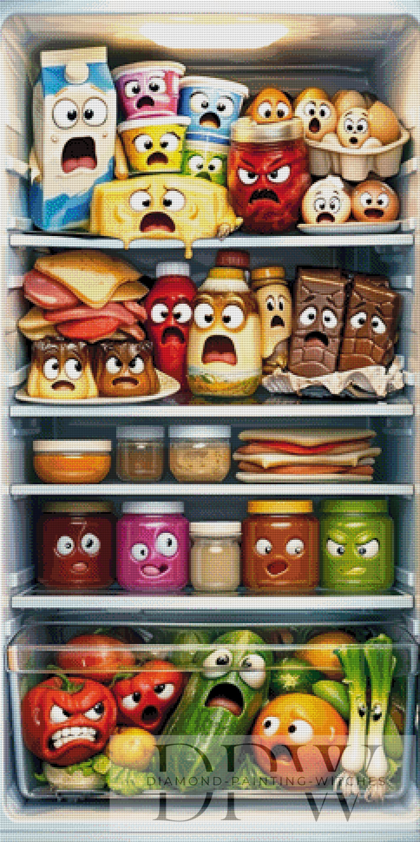 Trouble in the fridge by Pixxel Pics 60x120cm mit 340 Farben DPW-6005