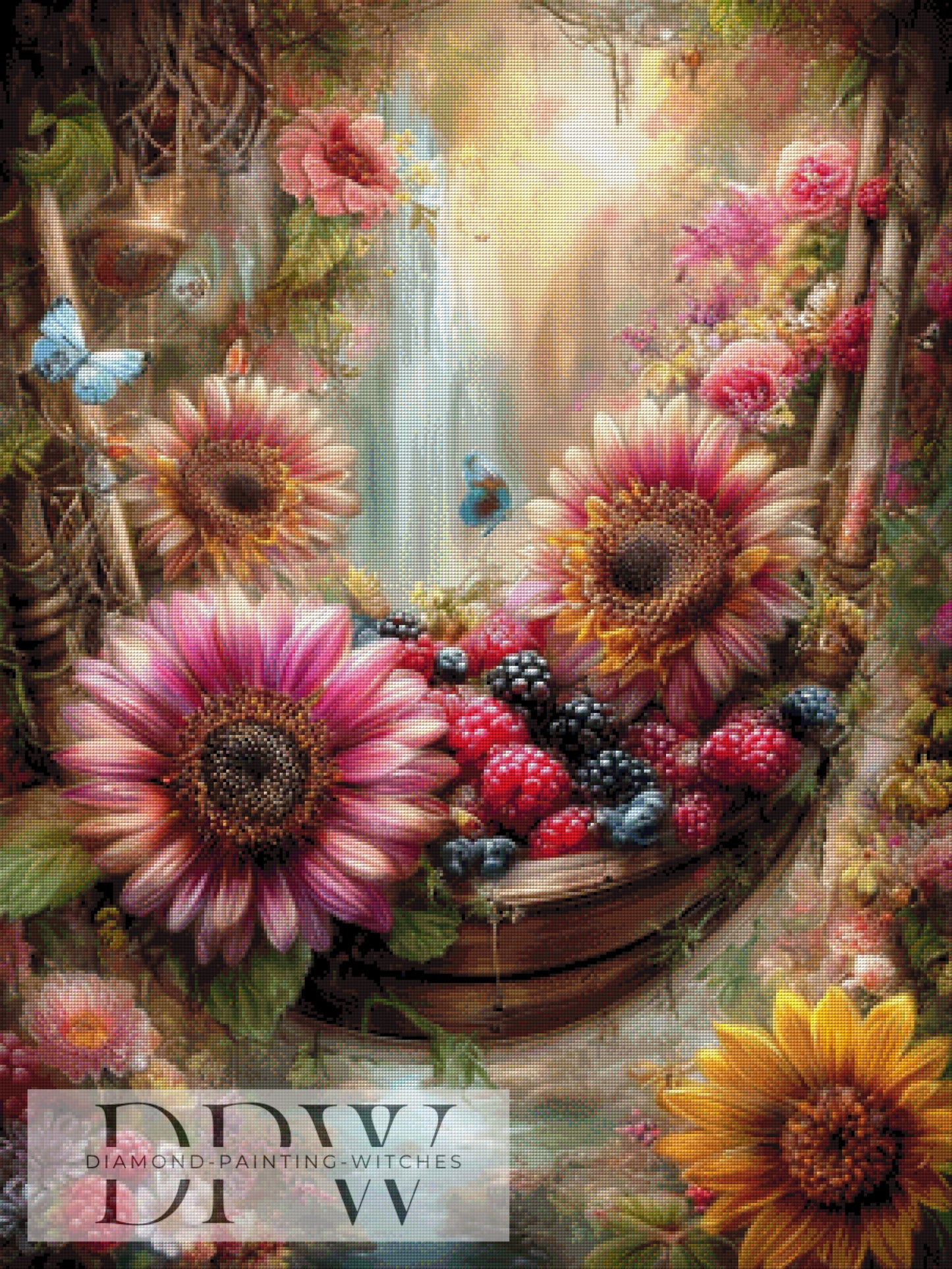 Himmlische Beeren by CleoDora 75x100cm mit 320 Farben DPW-6055