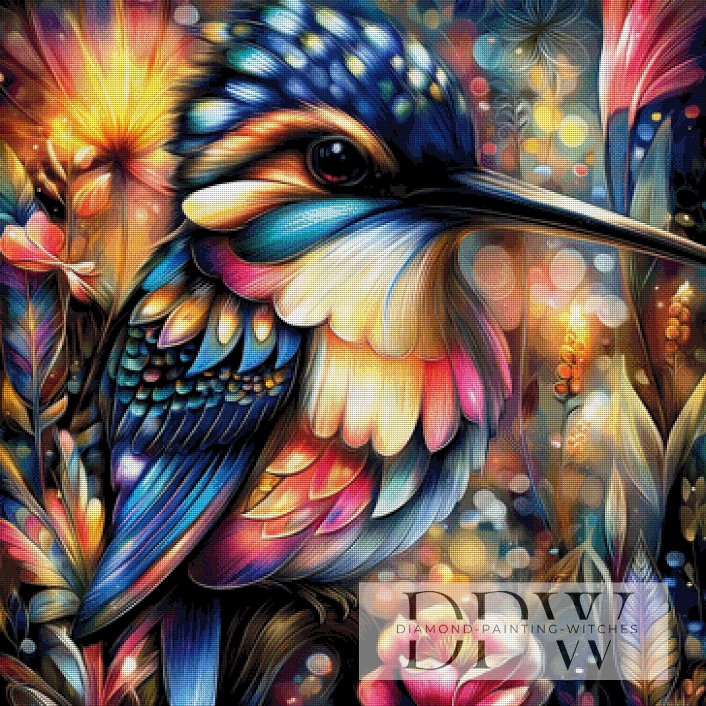 Kolibri by CleoDora 90x90cm mit 380 Farben DPW-6059