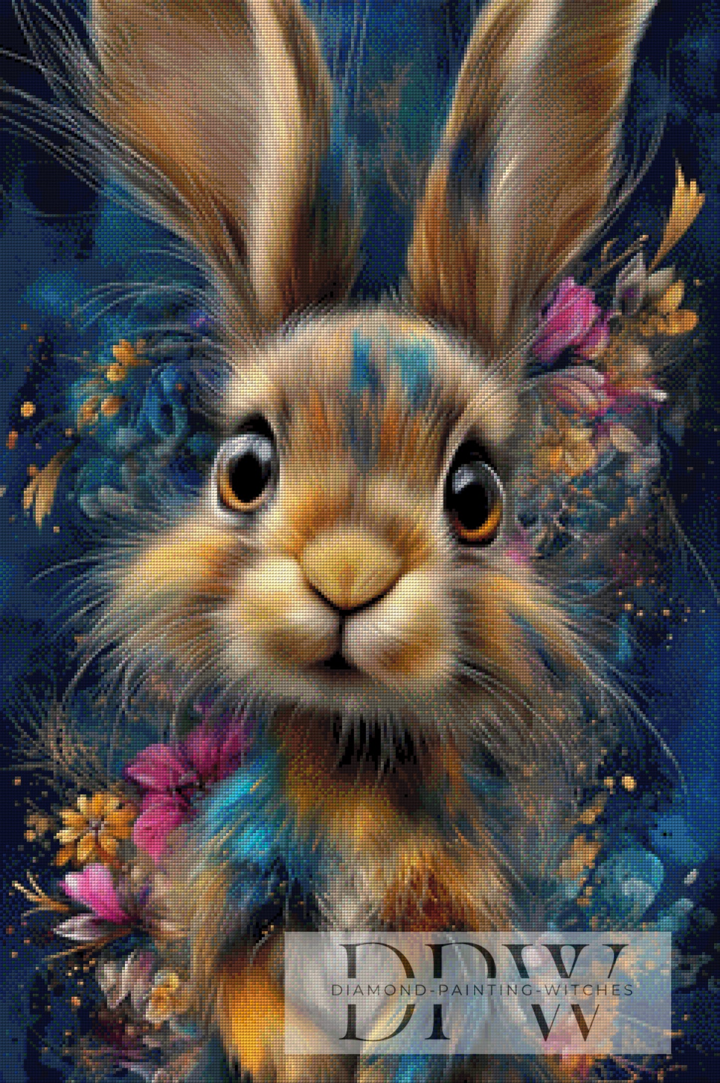 Hasenportrait by CleoDora 60x90cm mit 200 Farben DPW-6088