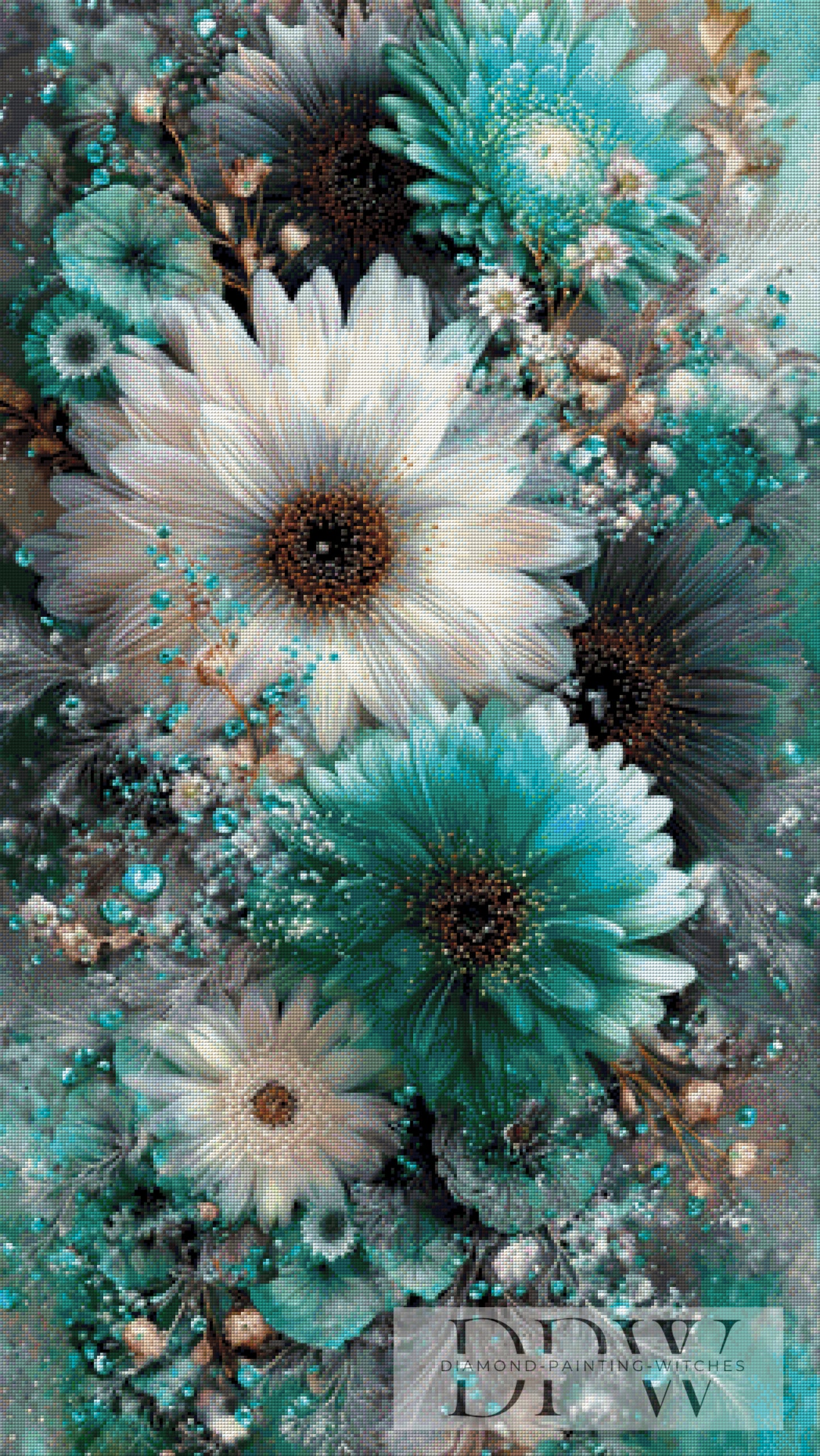 Glanzblüten by ellufija 65x115cm mit 180 Farben DPW-6110