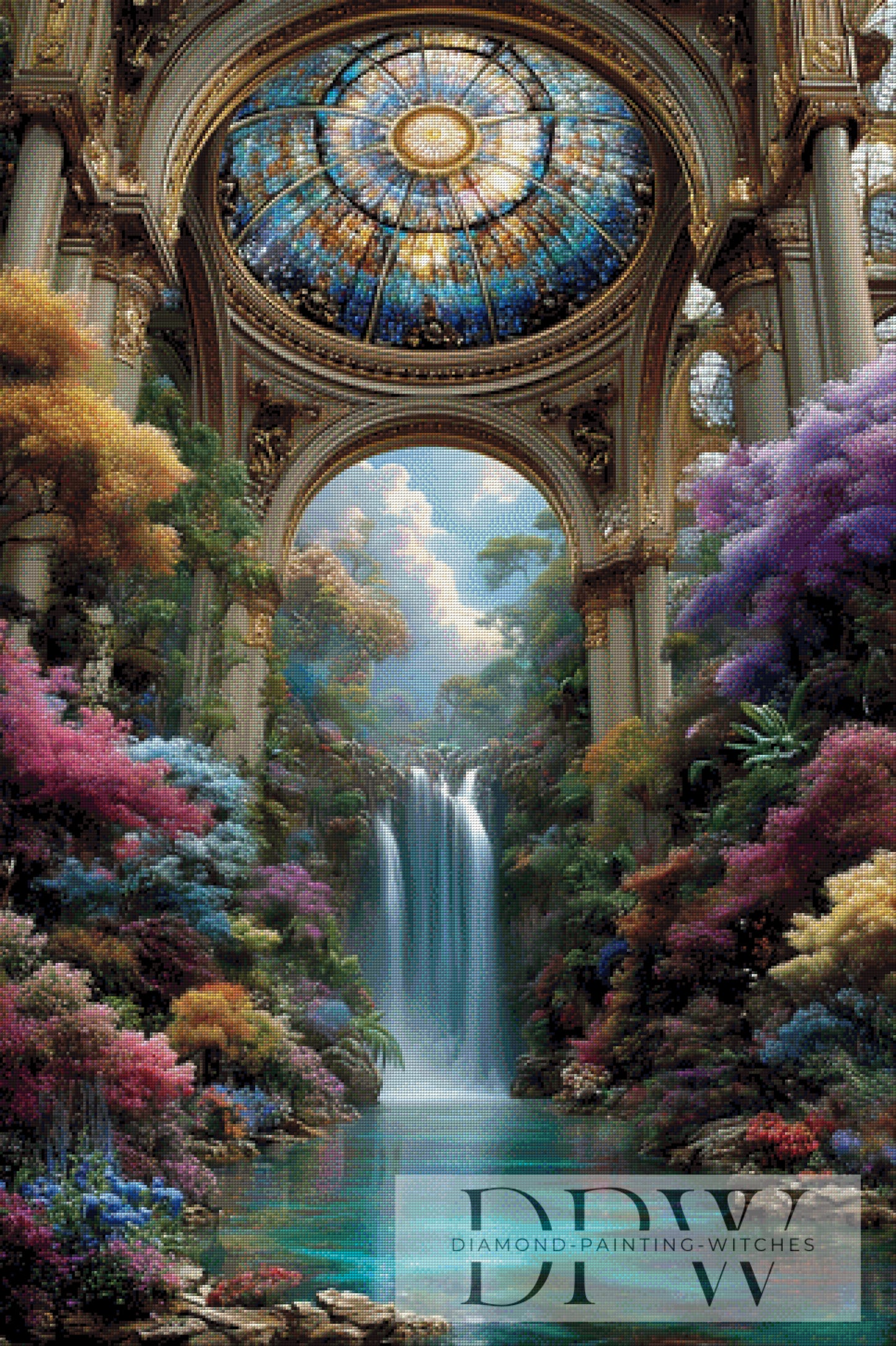 Im Tempel des ewigen Wassers by QN 80x120cm mit 260 Farben DPW-6139