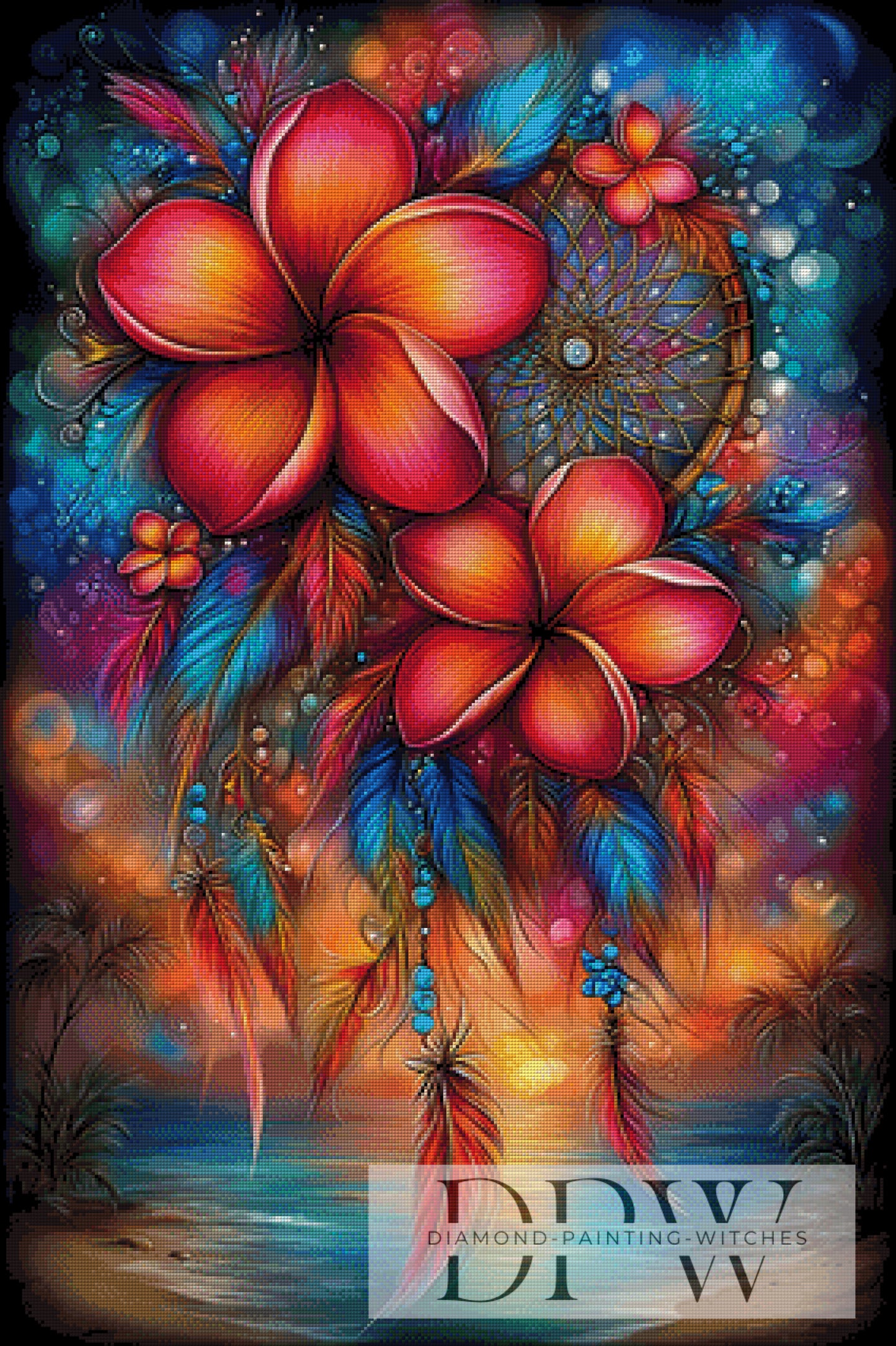 Blütenwind Traumfänger IV by theA.art 70x105cm mit 300 Farben DPW-6191