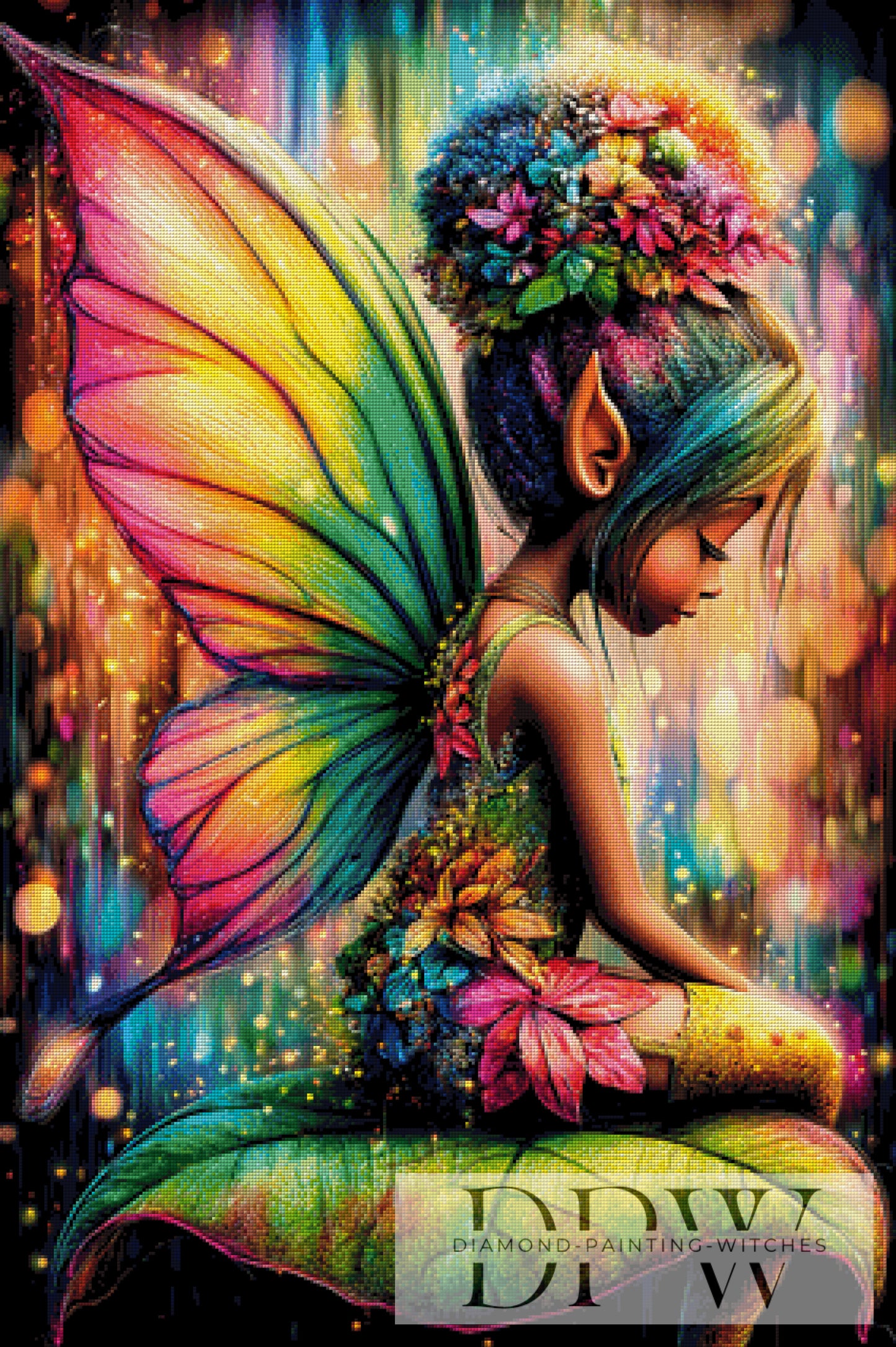 Regenbogen Blumenelfe by theA.art 70x105cm mit 400 Farben DPW-6216