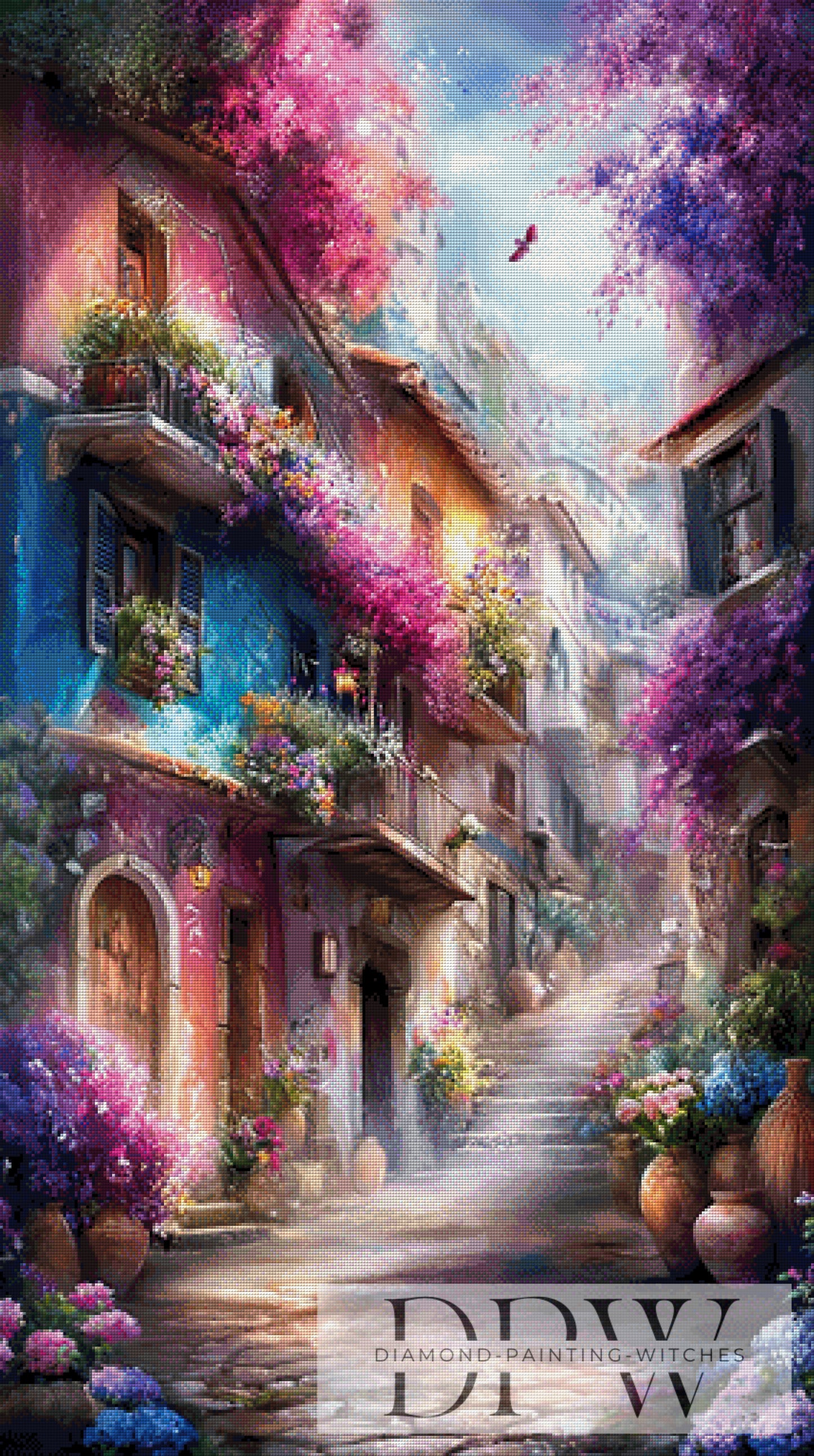 Gasse der Blütenzeit by ellufija 70x125cm mit 340 Farben DPW-6275