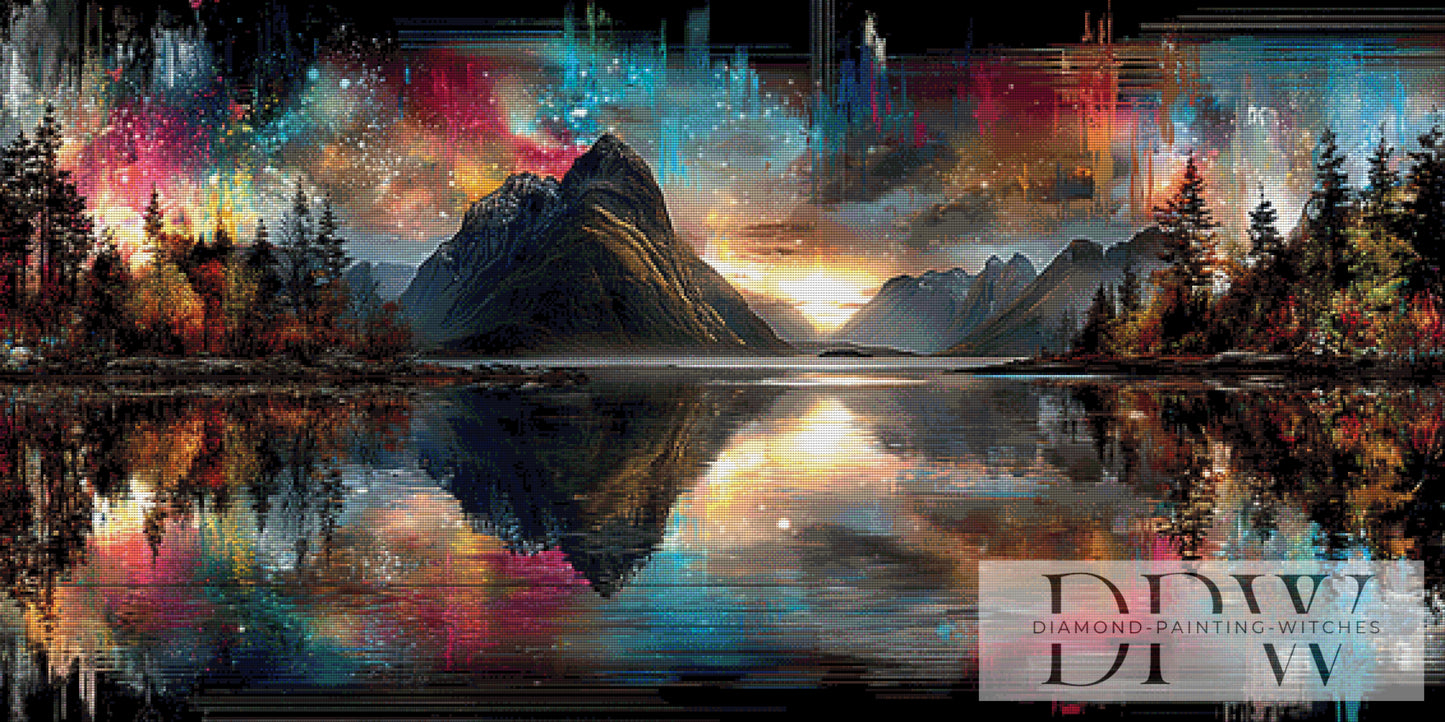 Flüstern des Bergsees by ellufija 140x70cm mit 340 Farben DPW-6283