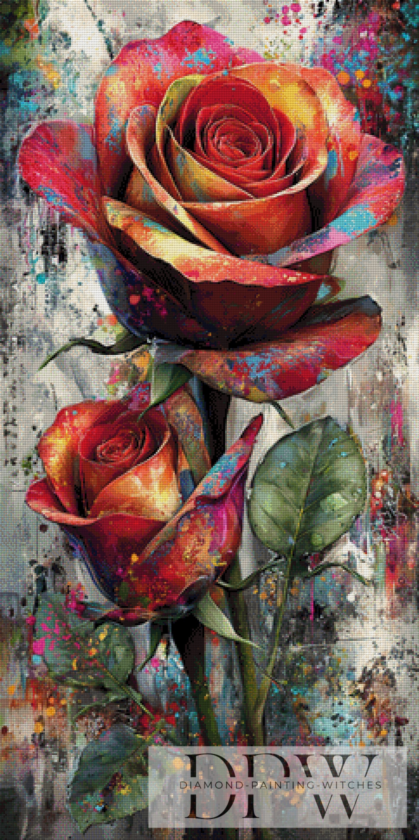 Splash Rose by ellufija 60x120cm mit 360 Farben DPW-6290