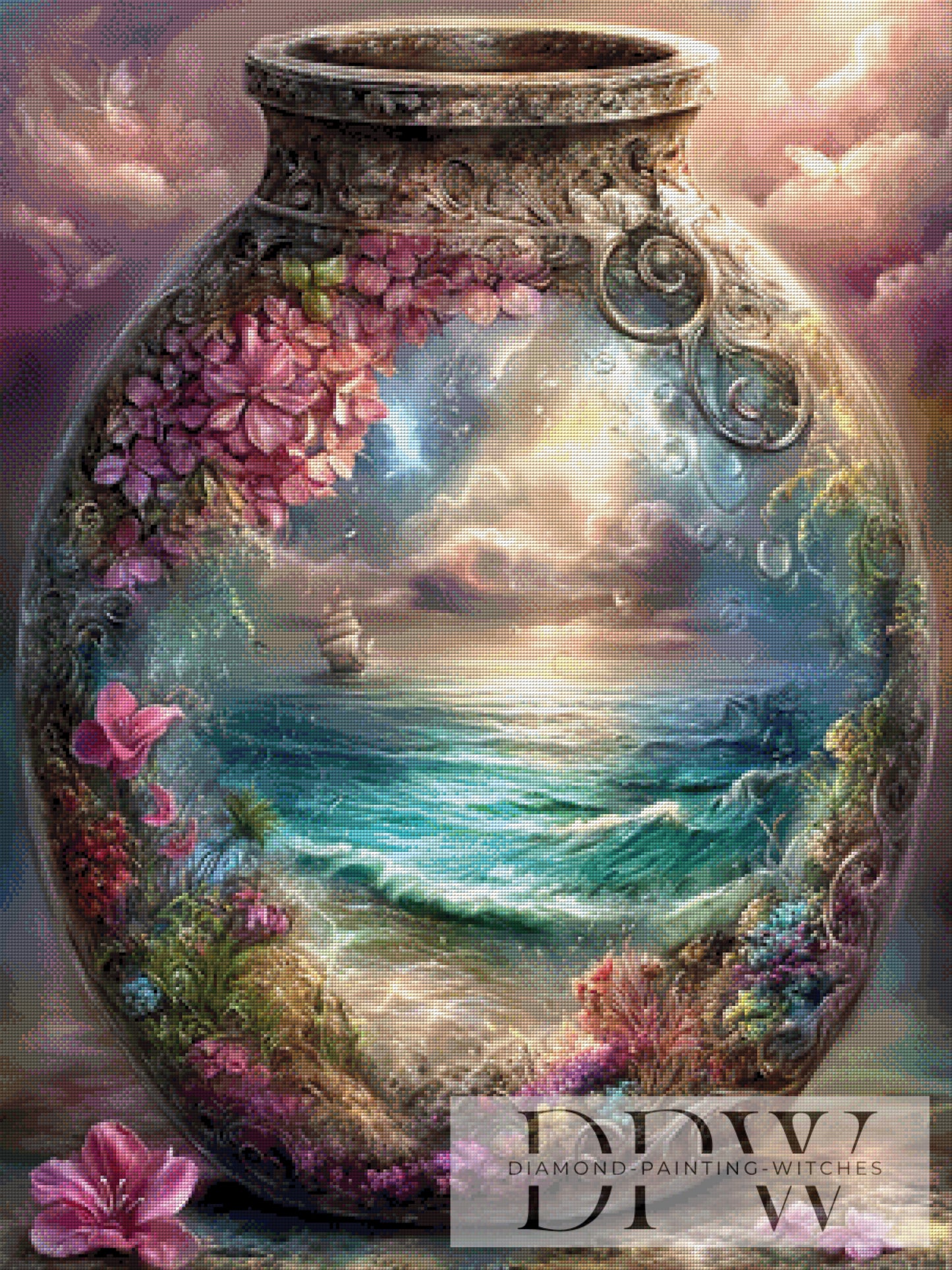 Blütenvase der See by Elly_A.I. 75x100cm mit 290 Farben DPW-6335