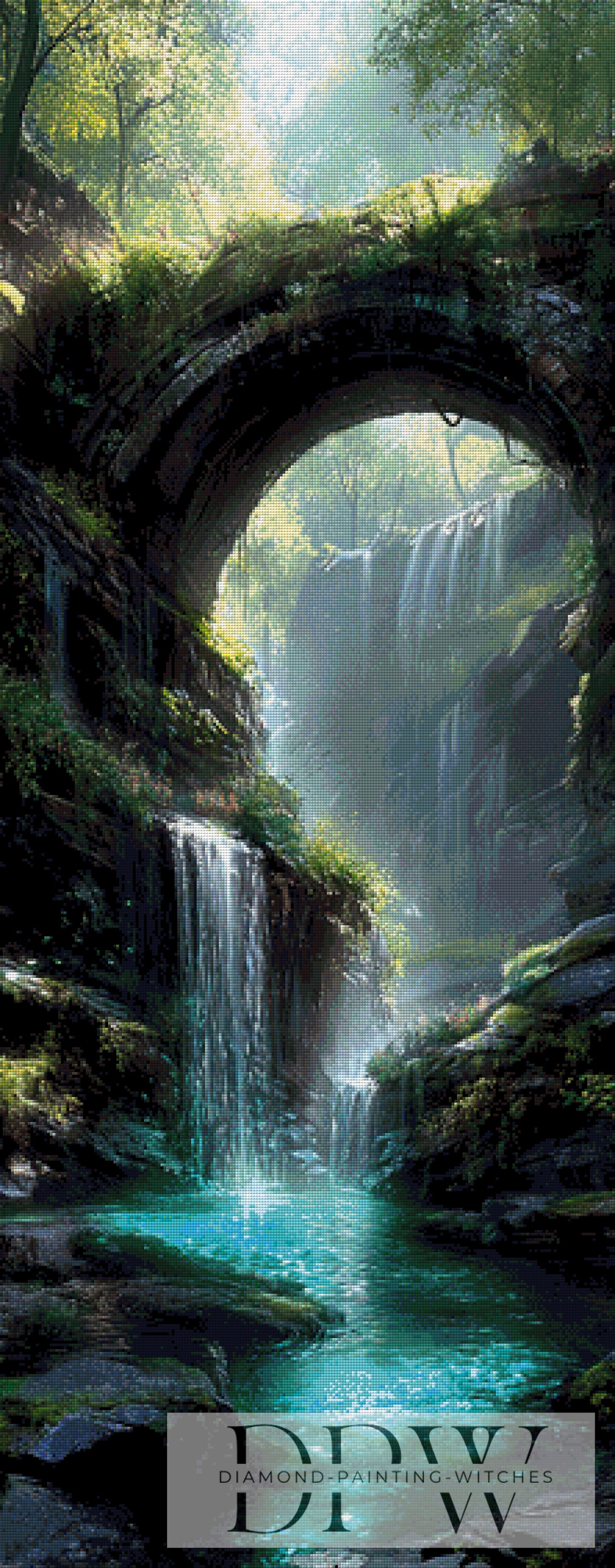 Wasserfall by Elly_A.I. 55x140cm mit 180 Farben DPW-6358