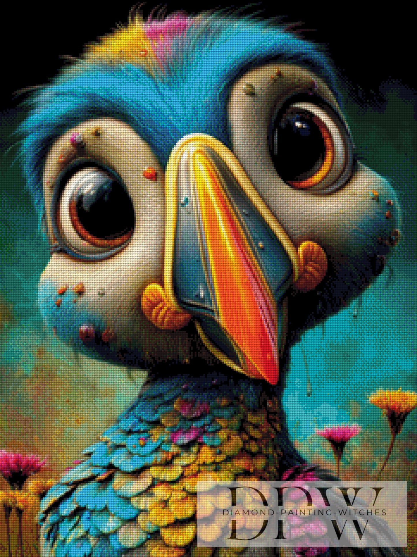 Lustiger Vogel by QN 60x80cm mit 270 Farben DPW-6387