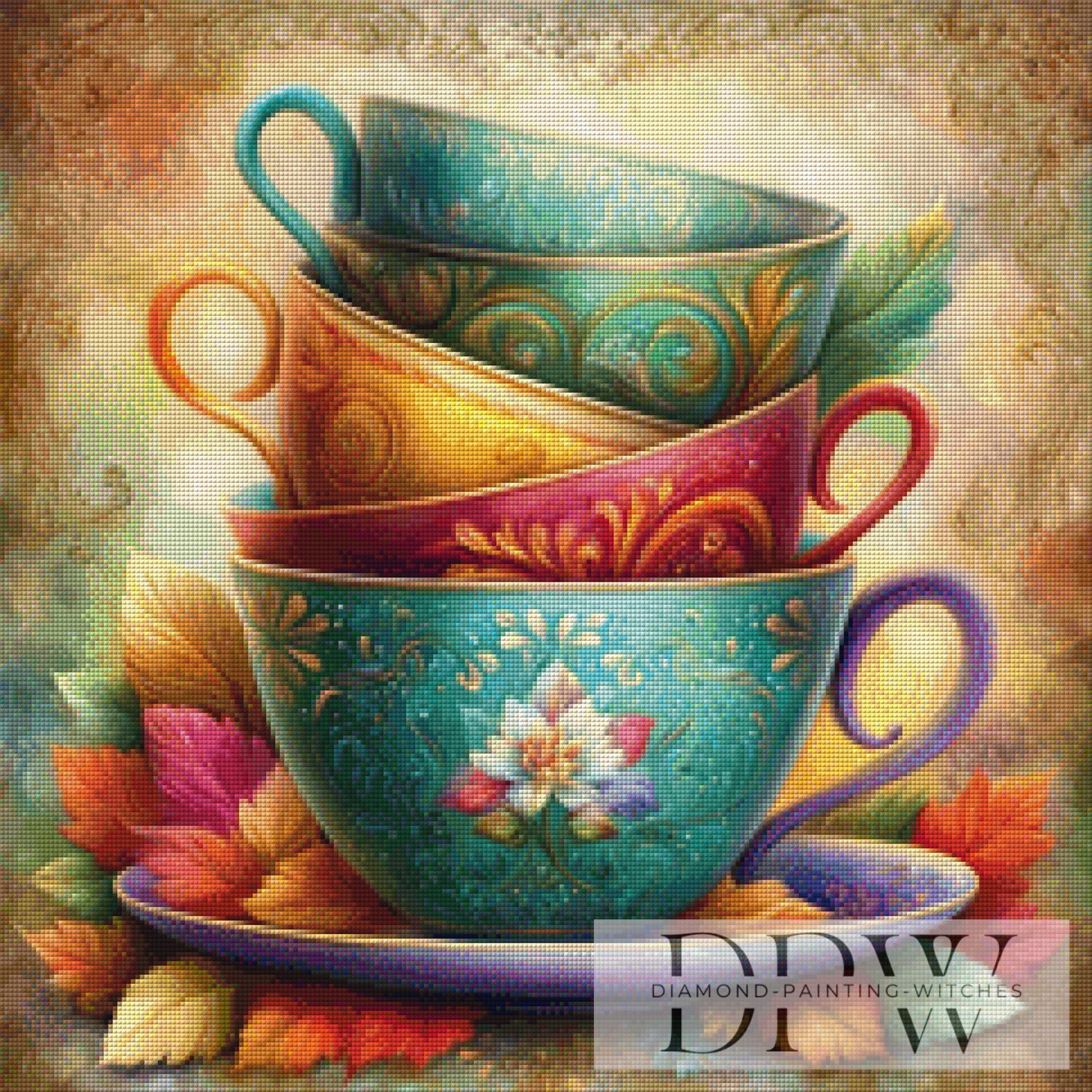 Tassenstapel II by Elly_A.I. 60x60cm mit 260 Farben DPW-6389