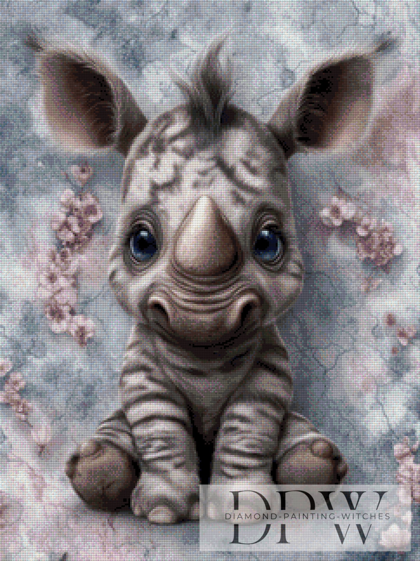 Kleines Nashorn by Sweet_Loco_AI 60x80cm mit 70 Farben DPW-6412