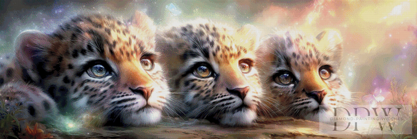 Leopardenkinder by ellufija 150x50cm mit 210 Farben DPW-6440