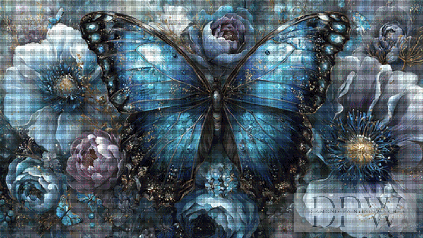 Symphonie in Blau und Blüte by Elly_A.I. 115x65cm mit 150 Farben DPW-6450