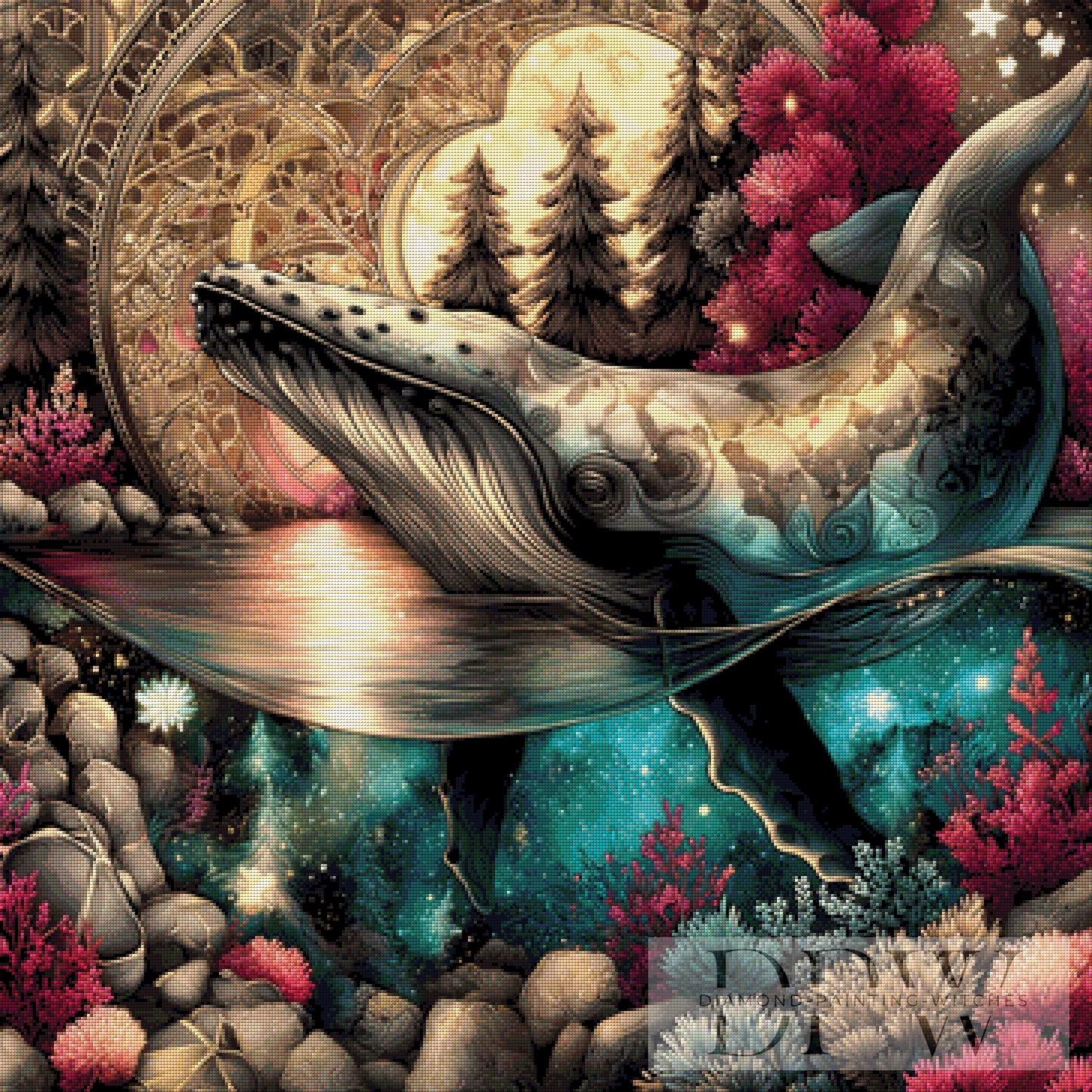 Traumwanderer der Tiefe by Sweet_Loco_AI 90x90cm mit 220 Farben DPW-6453