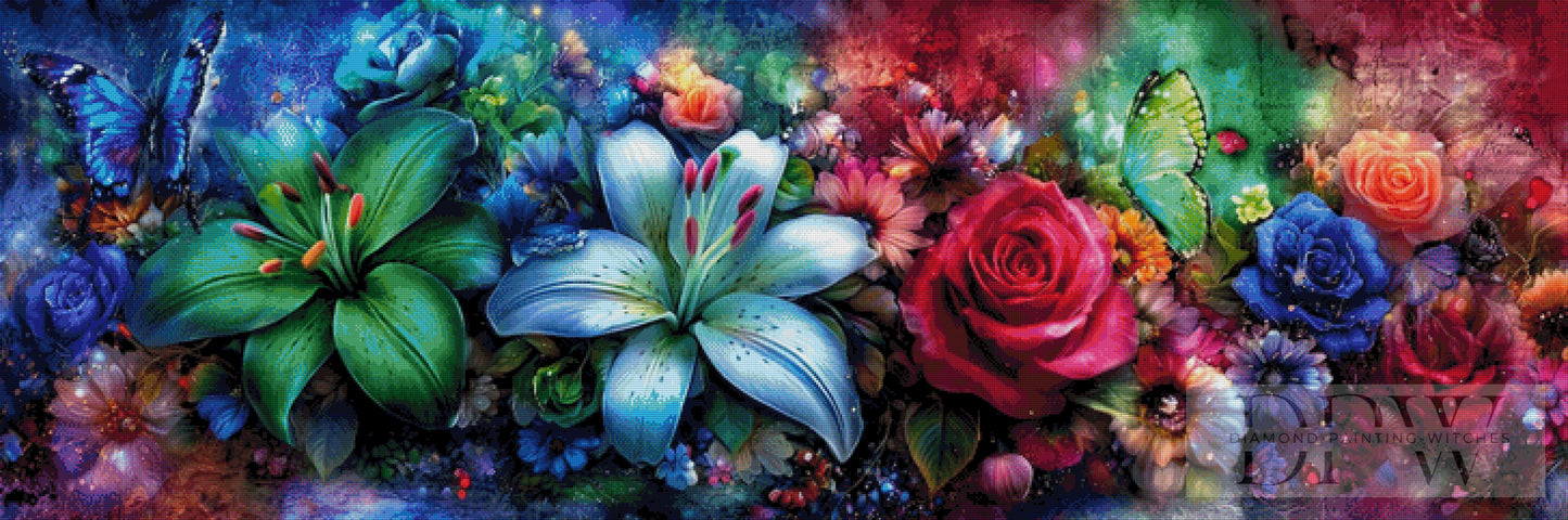 Ellufijas Traumblümchen by ellufija 180x60cm mit 390 Farben DPW-6463