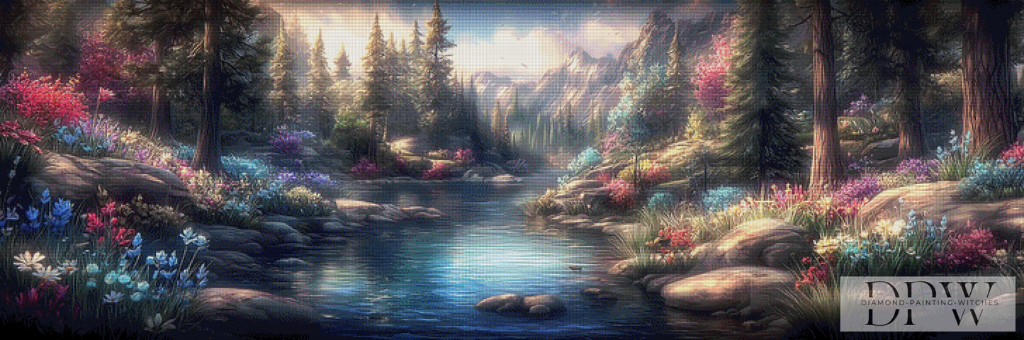 Tal des klaren Wassers by ellufija 180x60cm mit 270 Farben DPW-6486