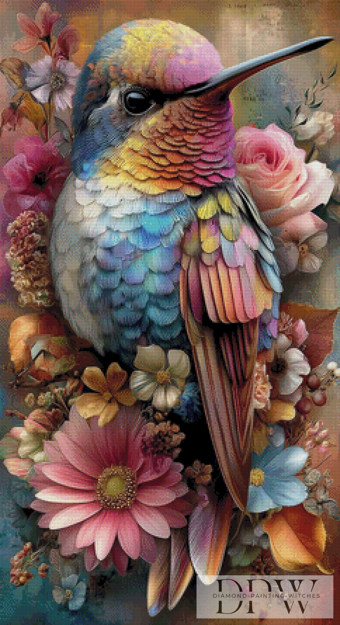 Gesang der Farbenflügel by CleoDora 60x110cm mit 300 Farben DPW-6499